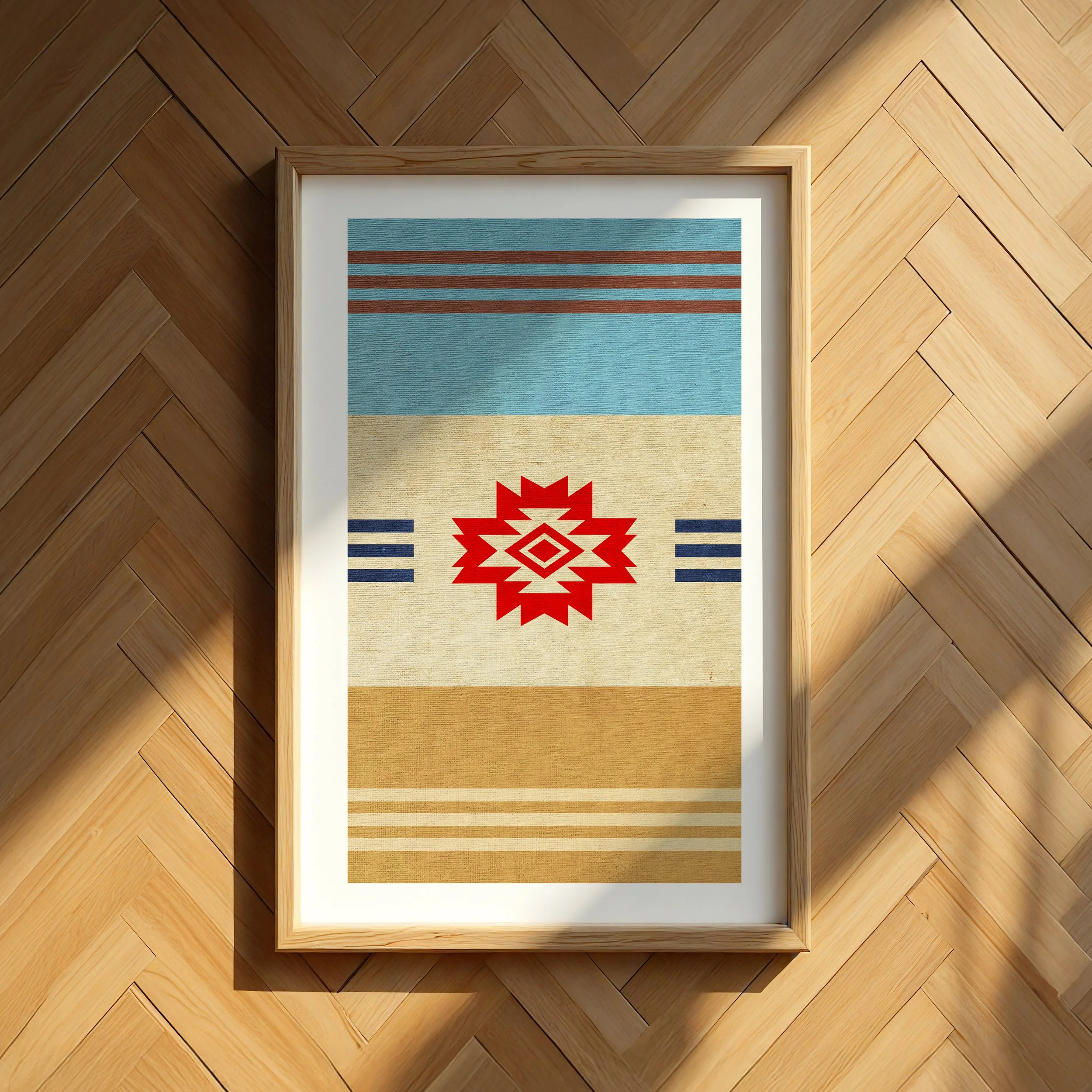 Southwest Horizonte Print - Rustic Textile Poster