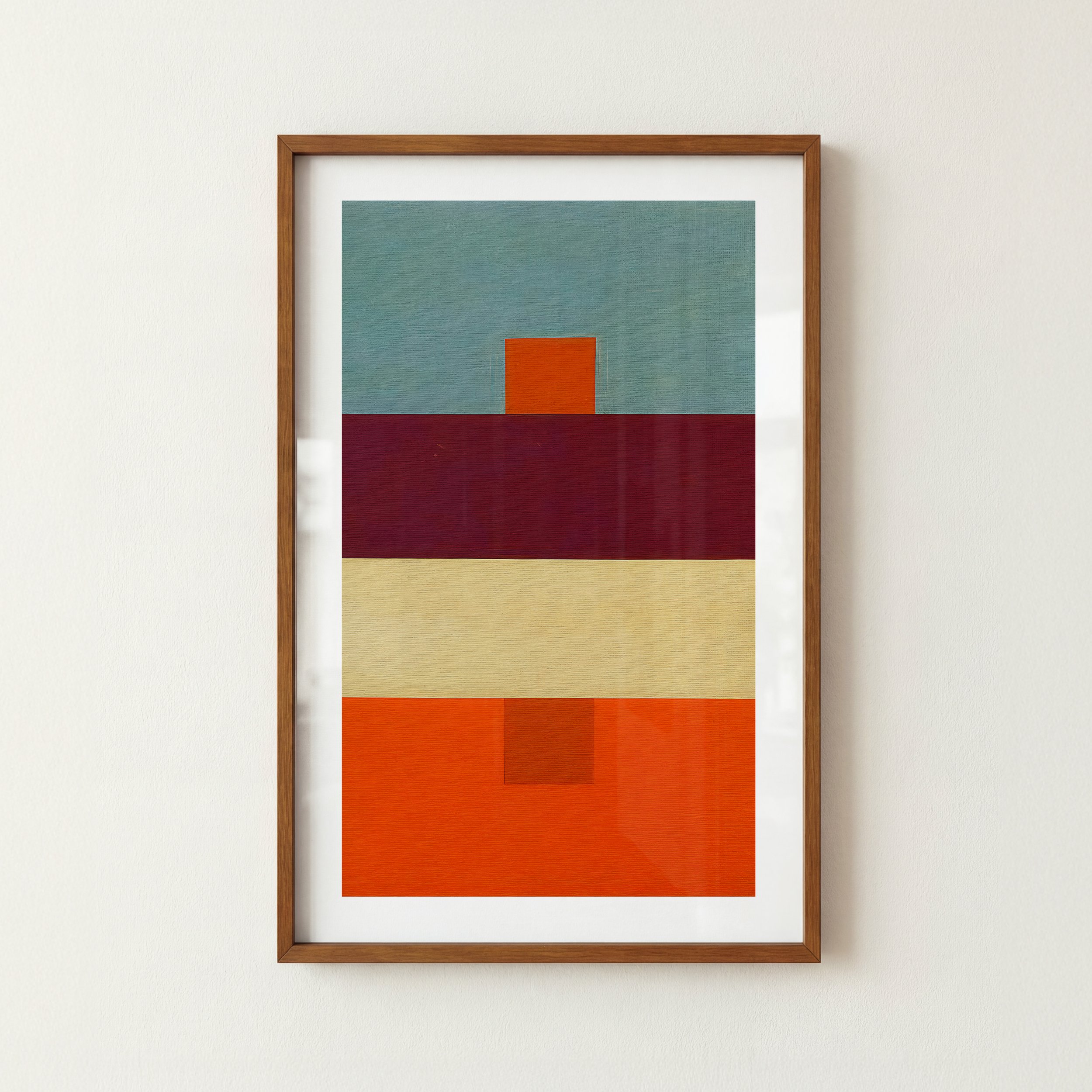 Mindful Eye Color Block Print - Rustic Textile Poster