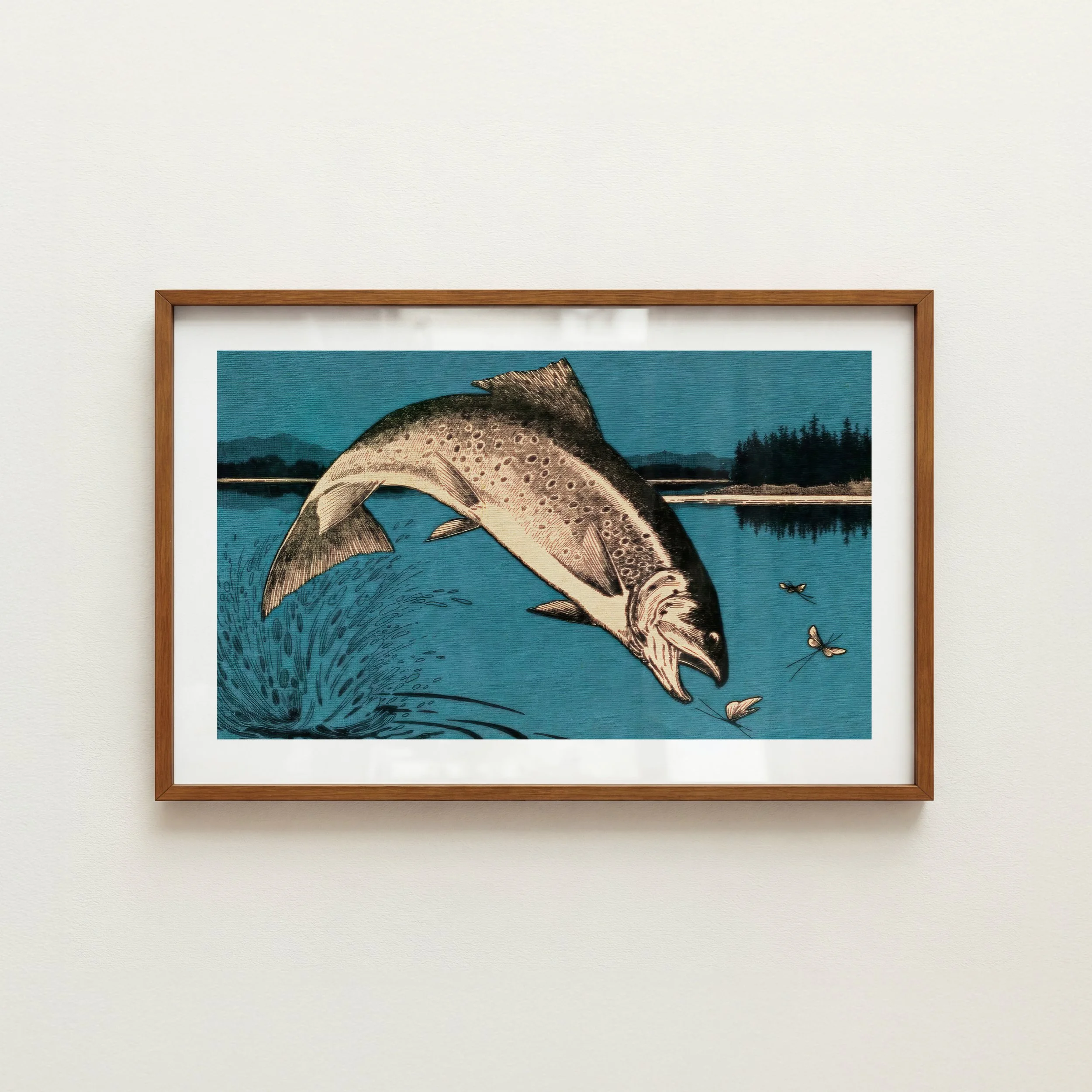 River Trout Print - Retro Fishing Poster