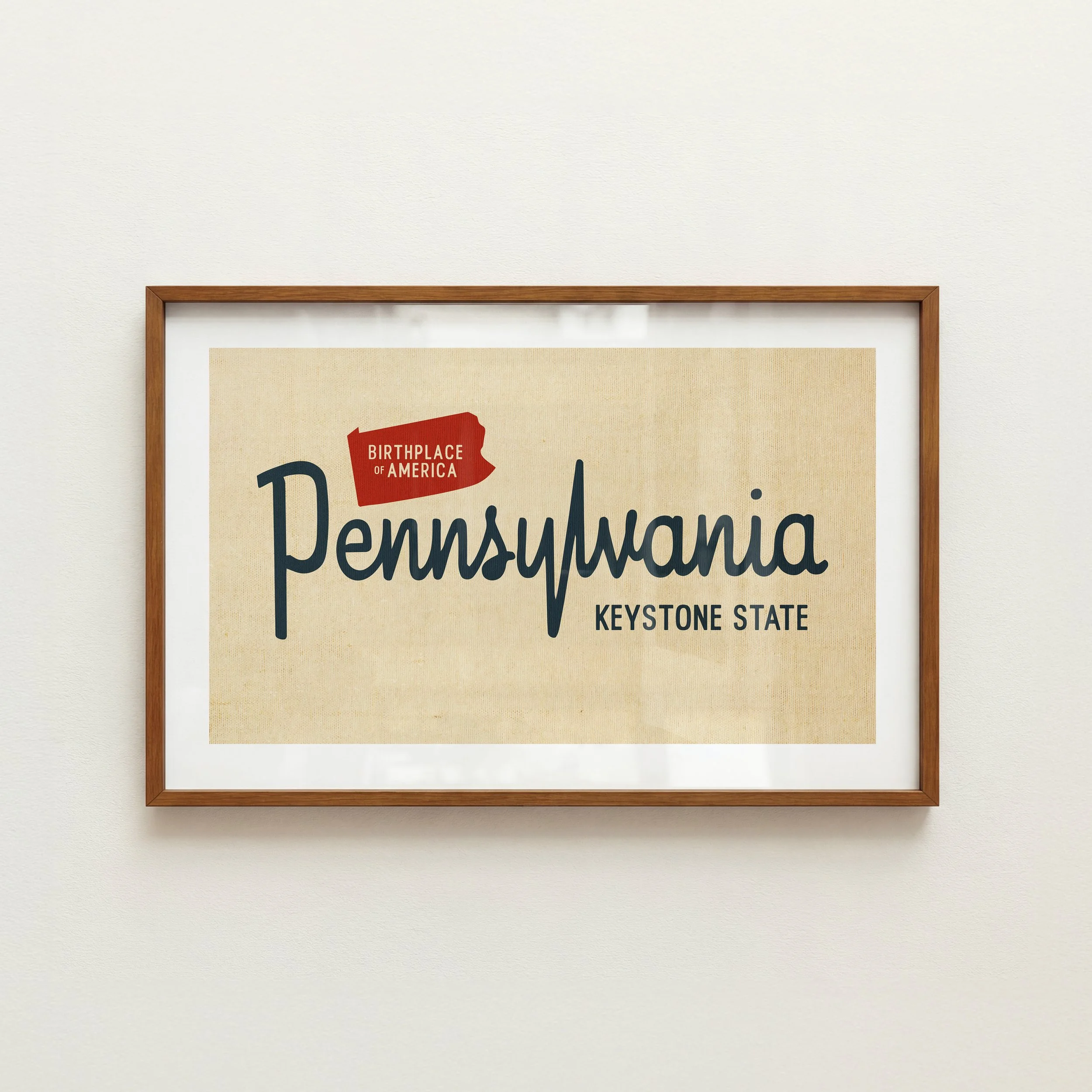 Keystone Pennsylvania Print - Rustic State Travel Poster