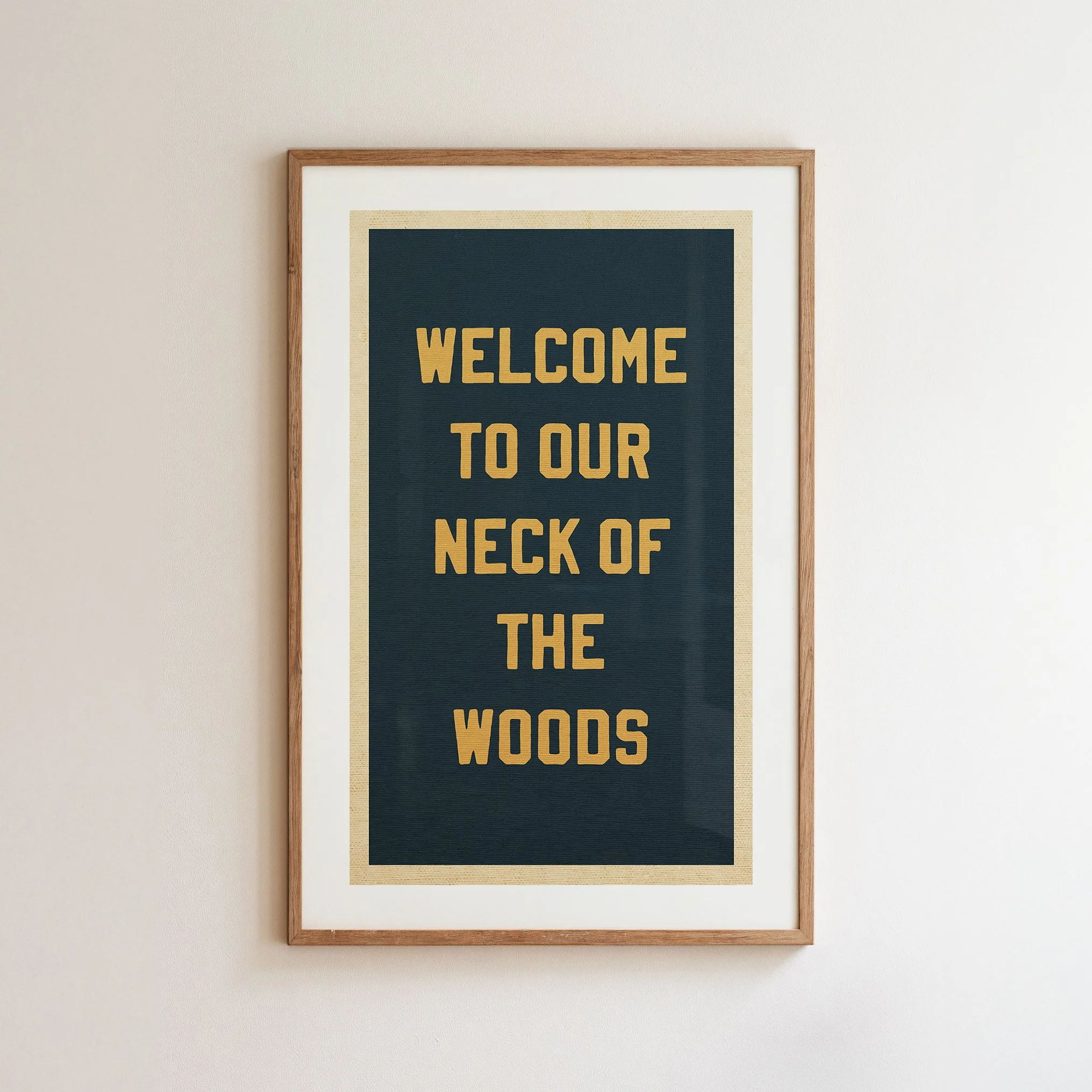 Woodsy Welcome Print - Retro Cabin Poster
