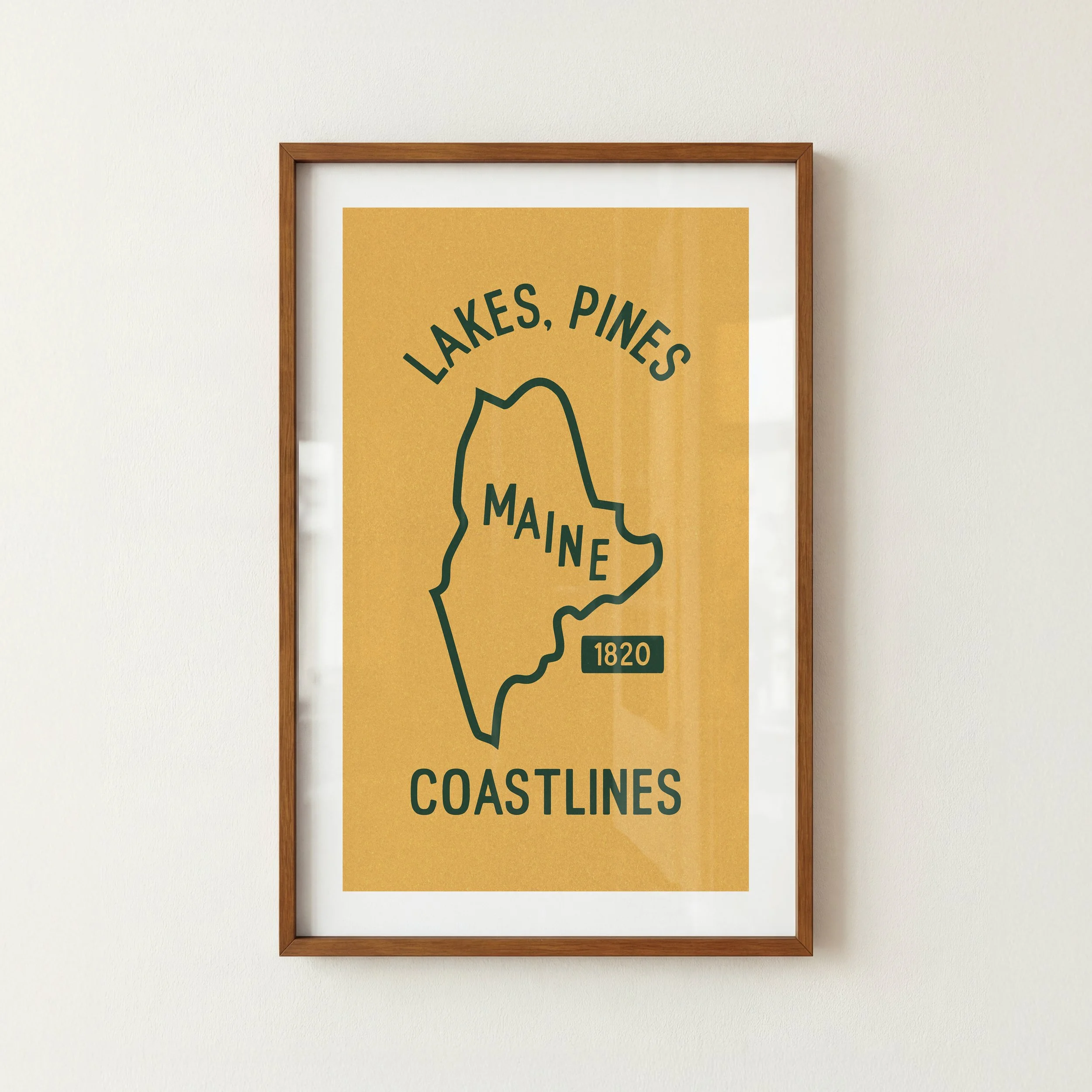 East Coast Maine Print - Retro State Travel Poster