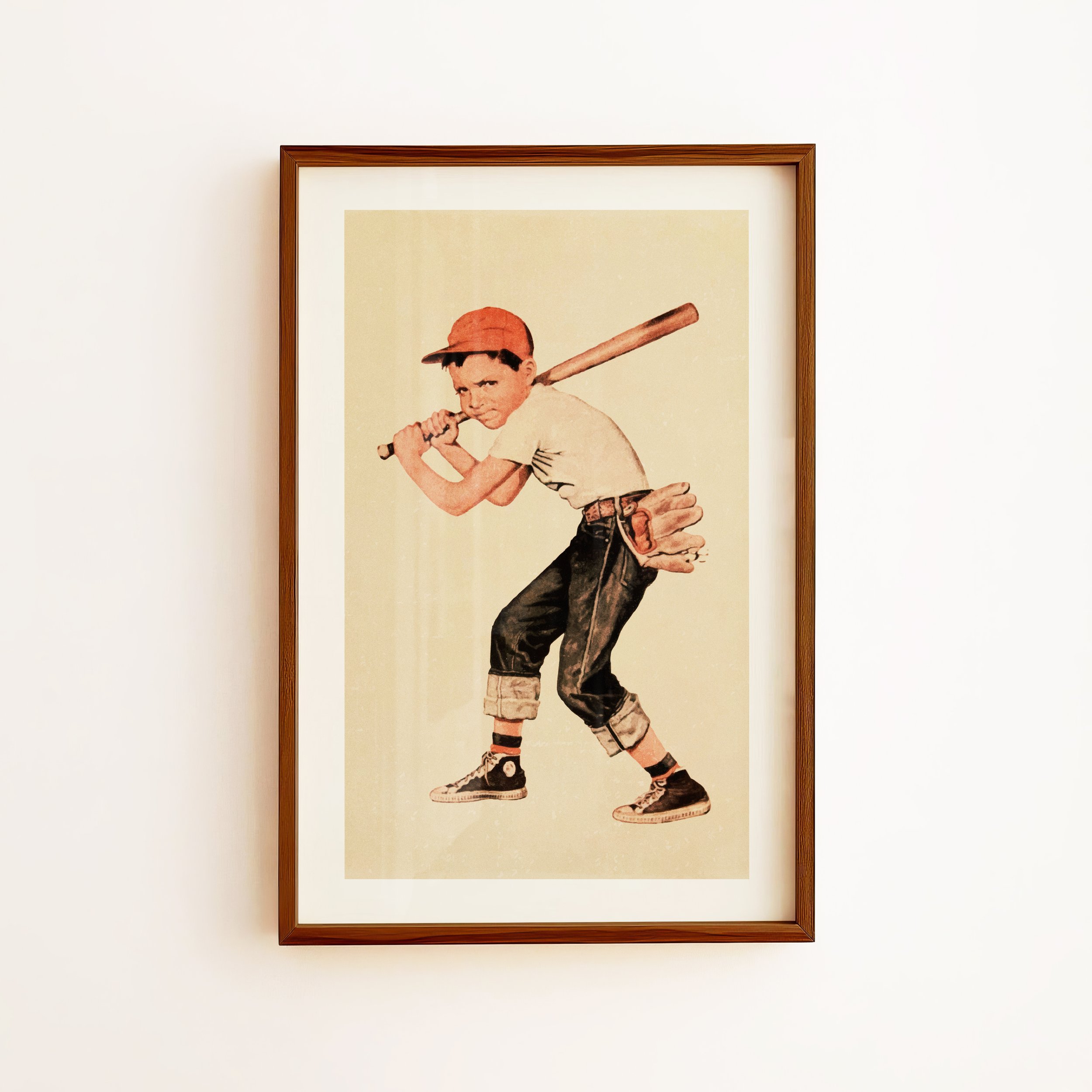 Sandlot Slugger Baseball Print - Retro Sport Poster