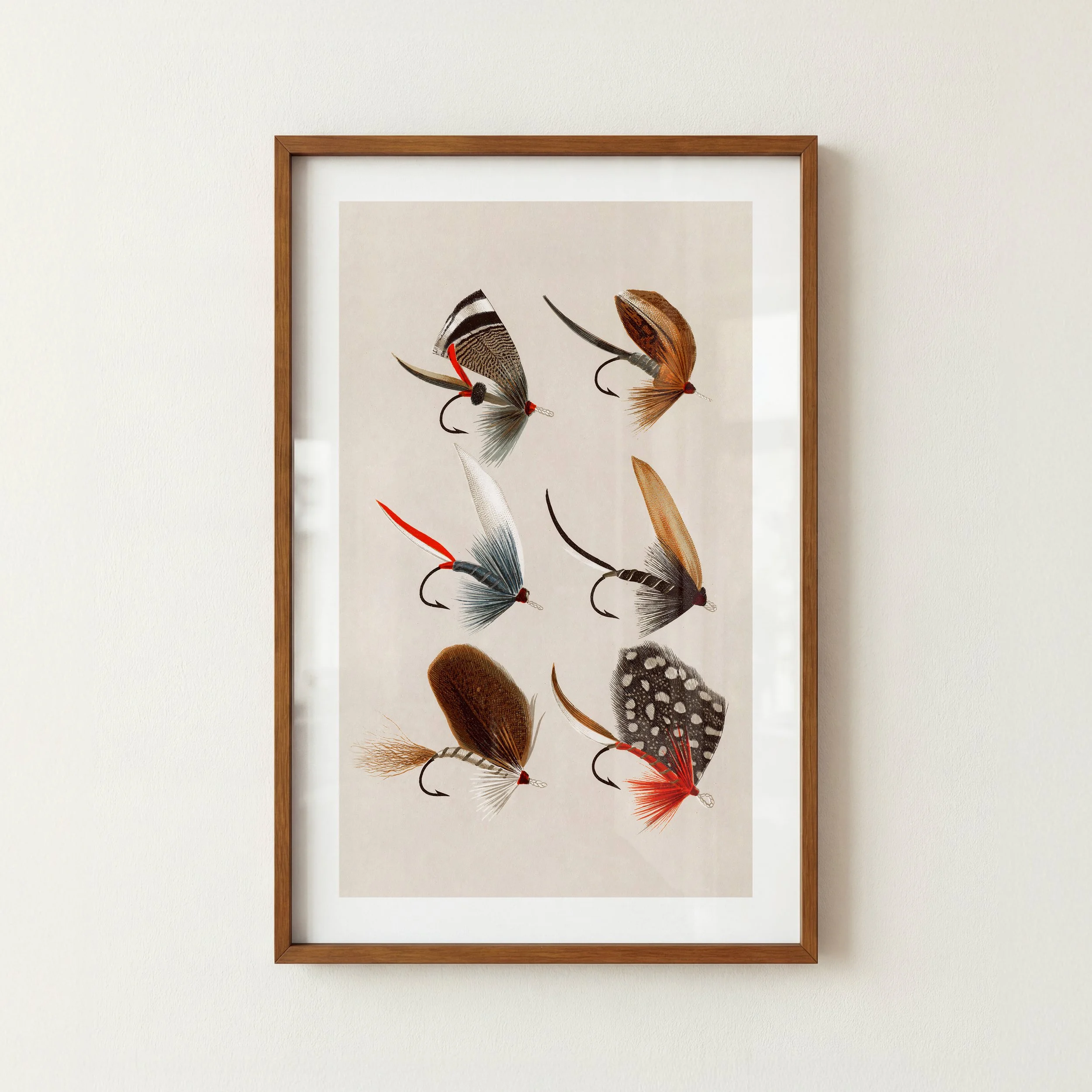 Vintage Fishing Flies - Retro Lake House Poster