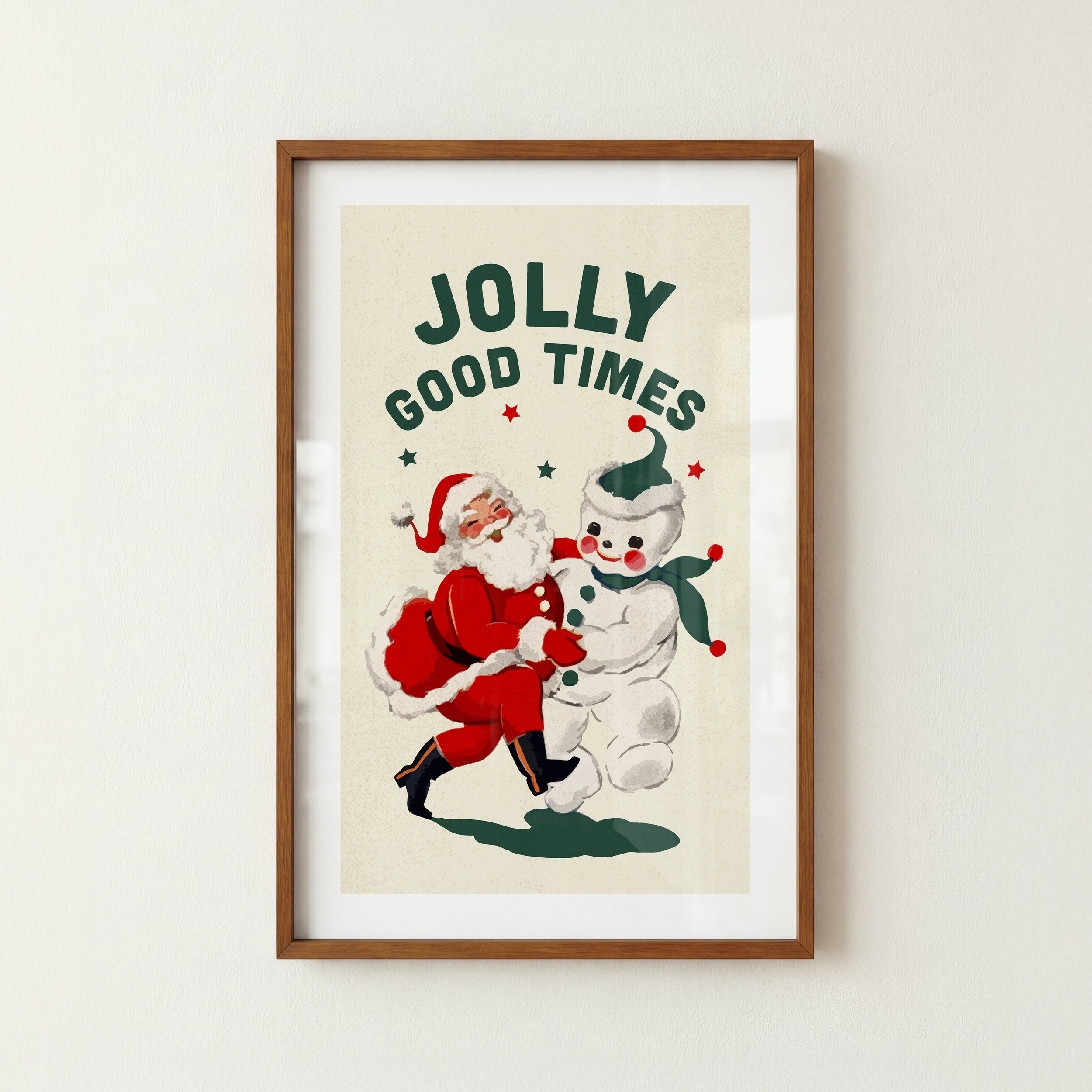 Jolly Good Times Print - Retro Christmas Poster
