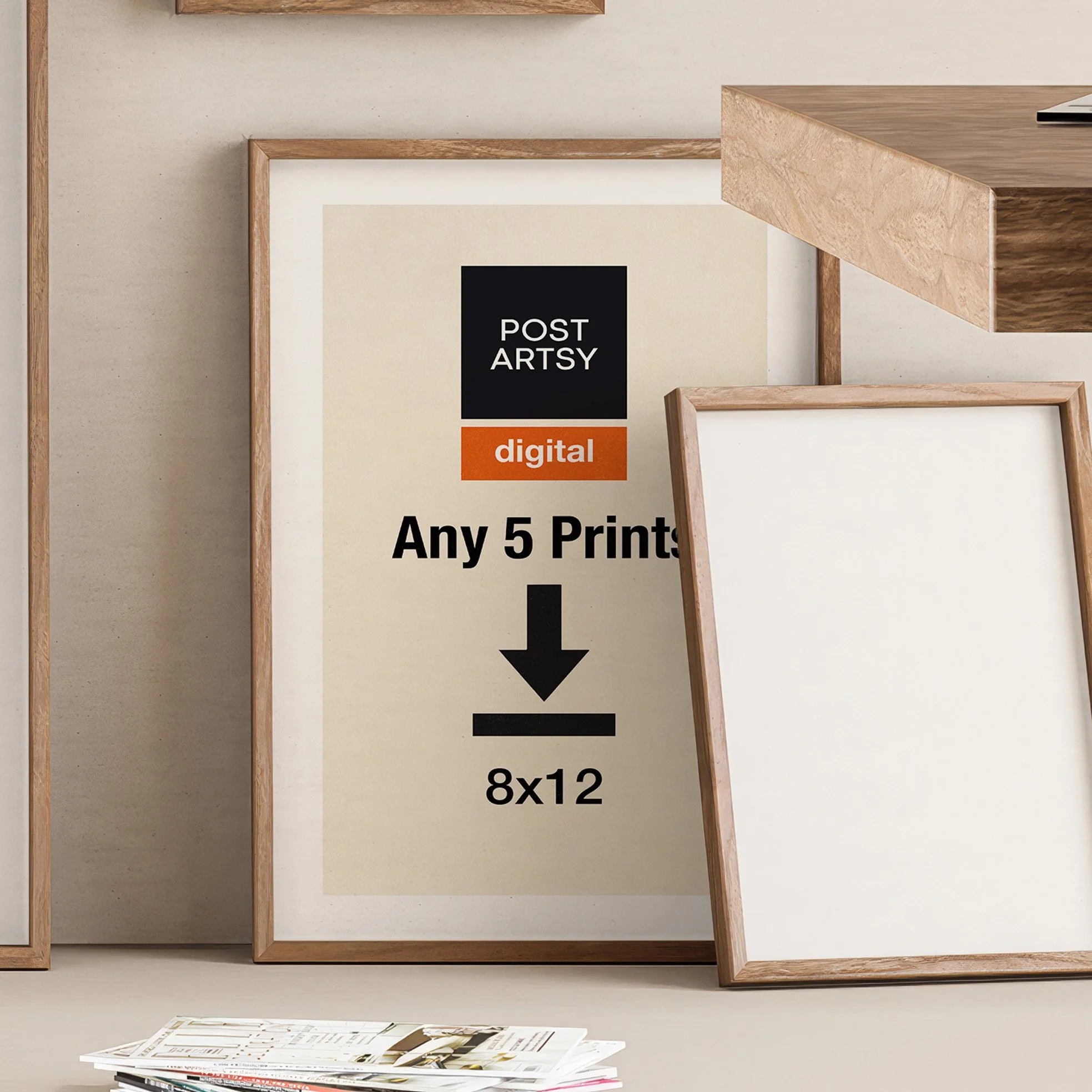 PostArtsy Digital - Any 5 Prints Digital Download | Choose Your Art, Size 8x12