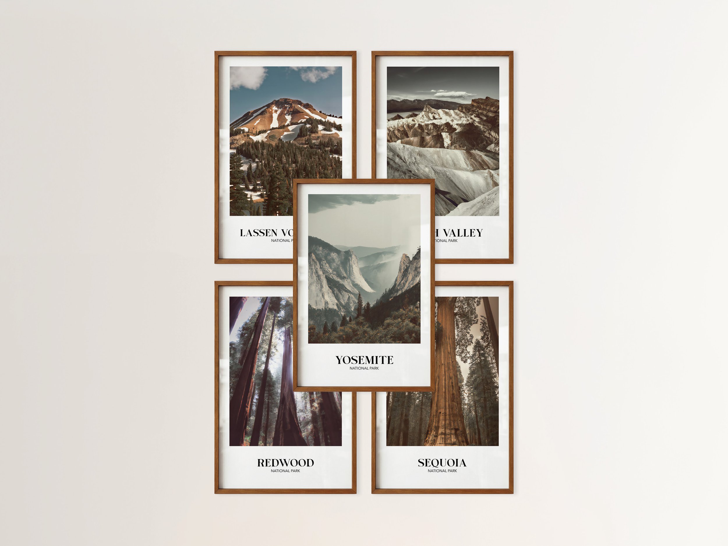 California National Park Prints - Retro Travel Posters, Set of 5