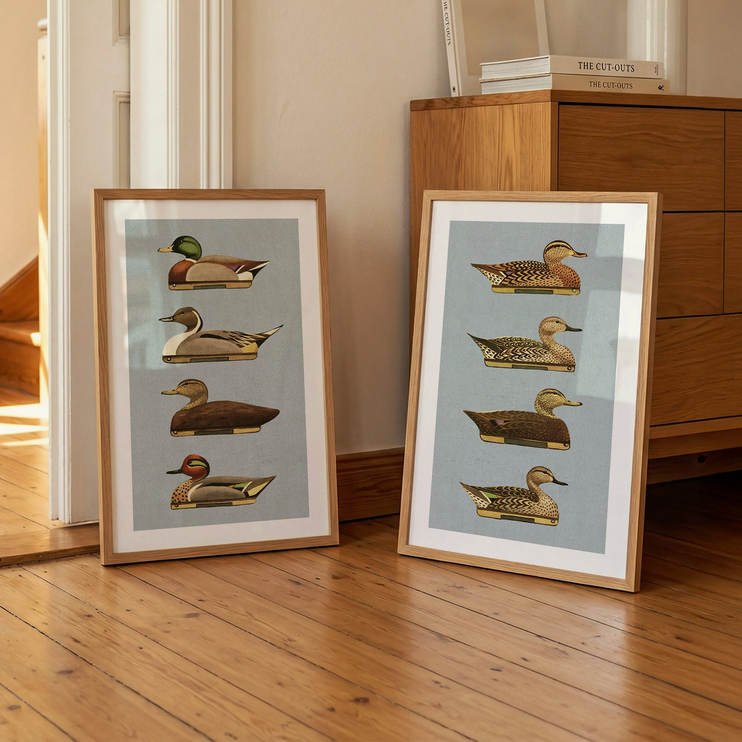 Retro Duck Prints: Outdoors Art, Duck Decoy Posters Set of 2