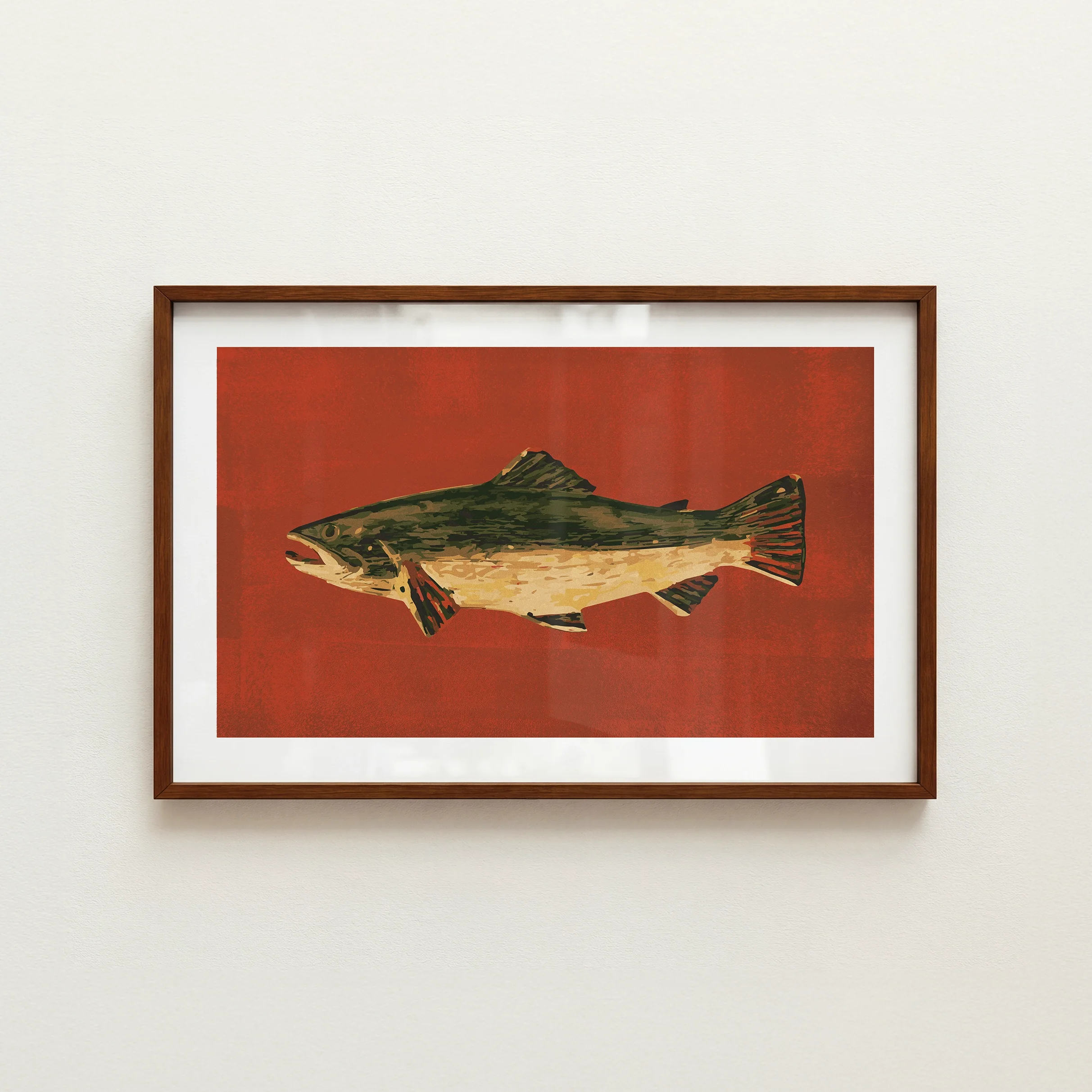 Chestnut Fish Print - Retro Lake House Poster