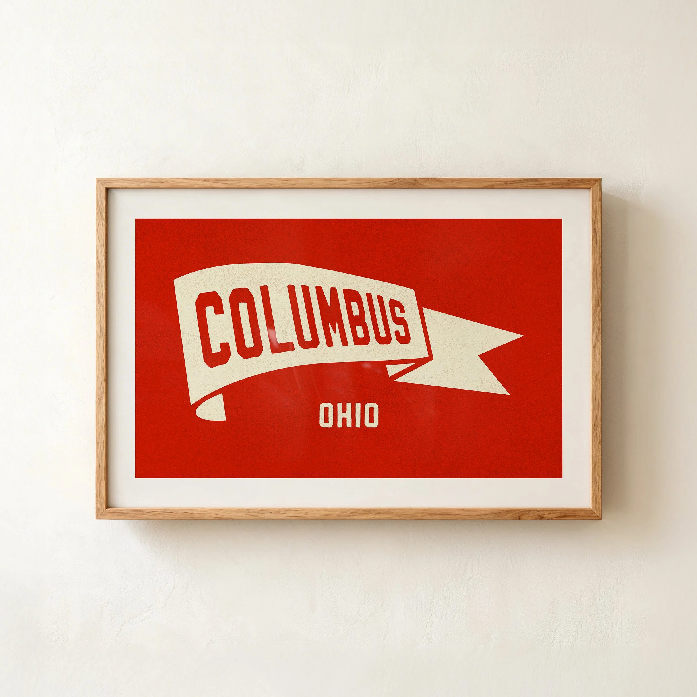 Columbus Flag Print - Retro Ohio Fan Poster