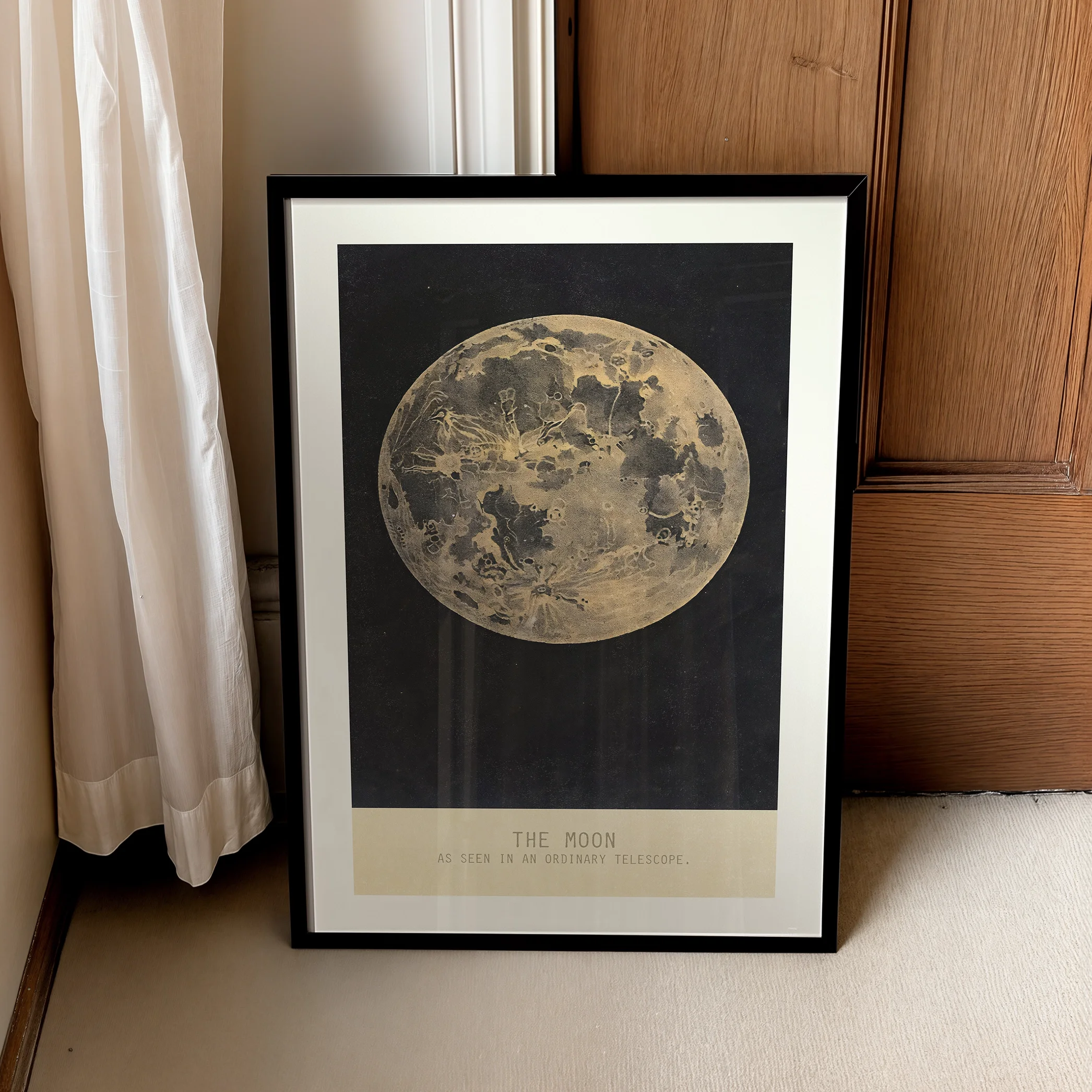 Moon Telescope Print - Retro Lake House Poster