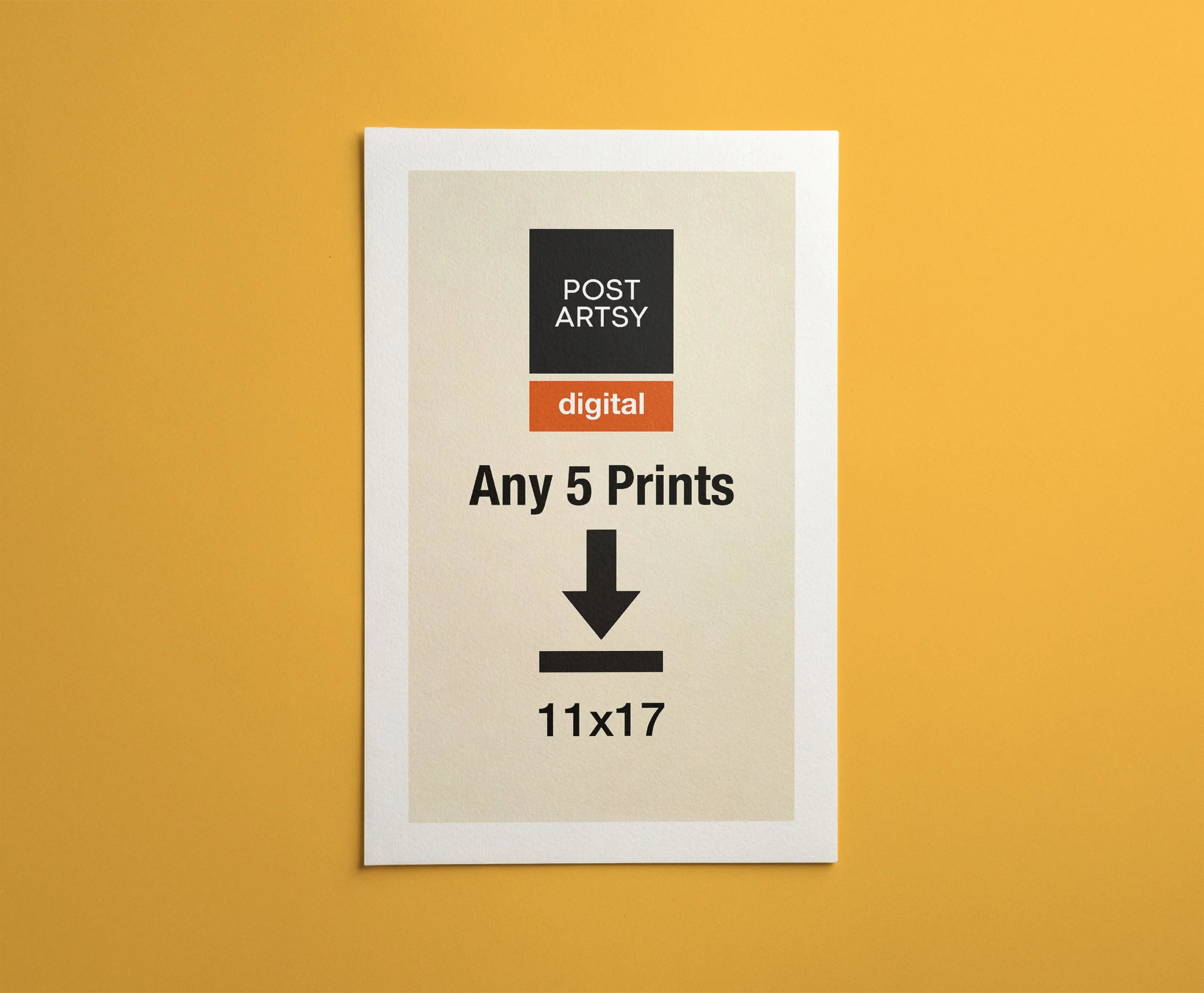 PostArtsy Digital - Any 5 Prints Digital Download - Choose Your Art, Size 11x17