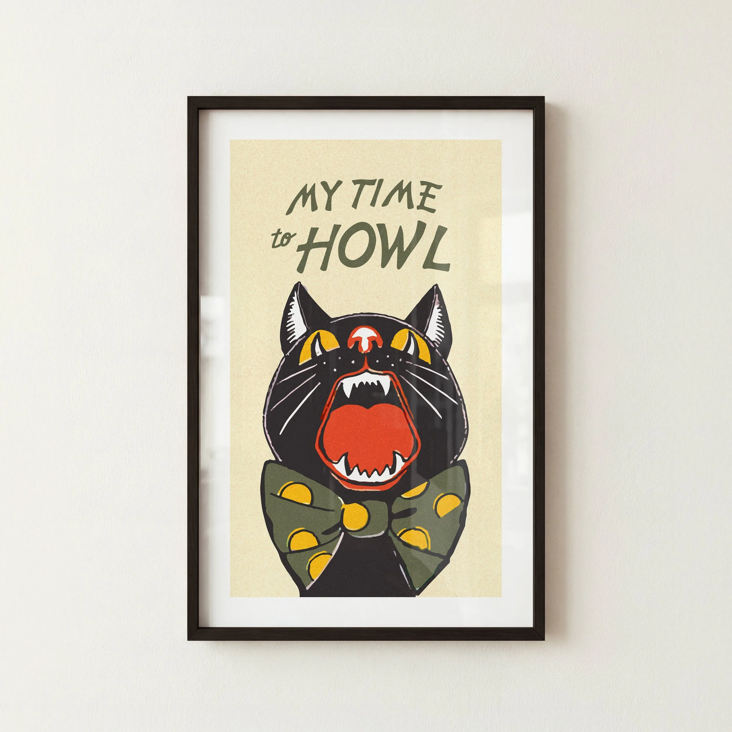Time to Howl Print - Retro Halloween Poster