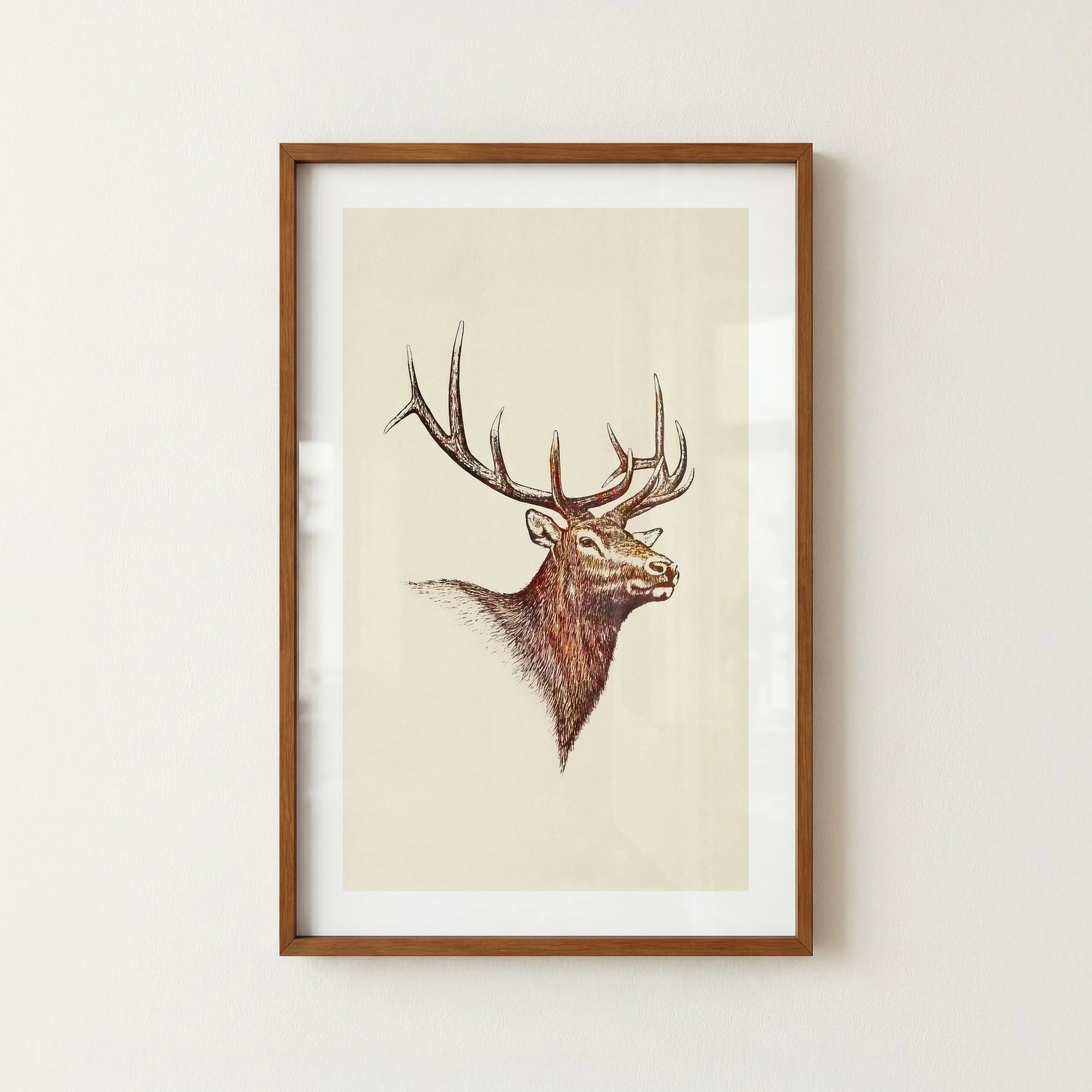 Wildlife Deer Print - Retro Cabin Poster