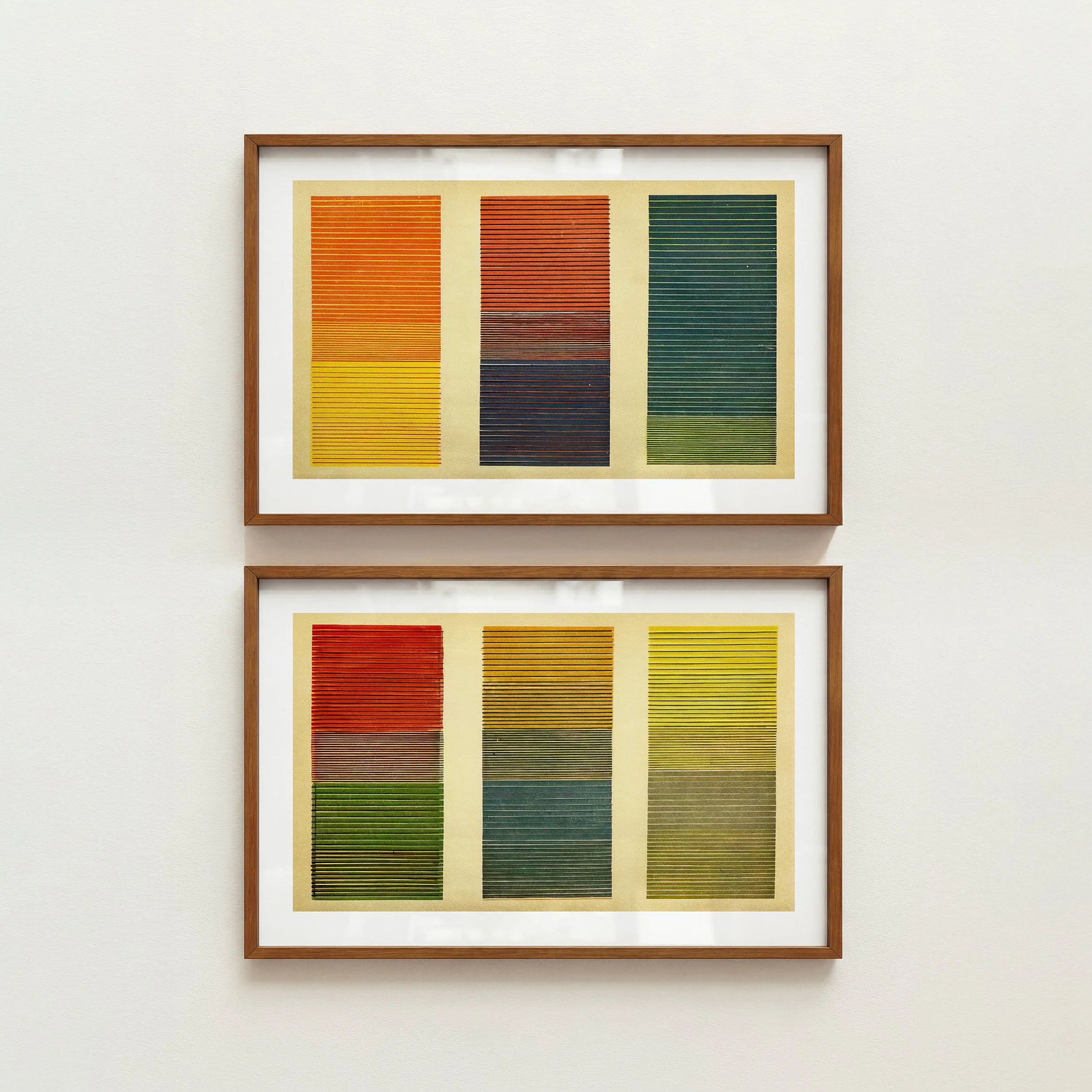 Color Grade Prints - Retro Artist Palette Posters, Set of 2