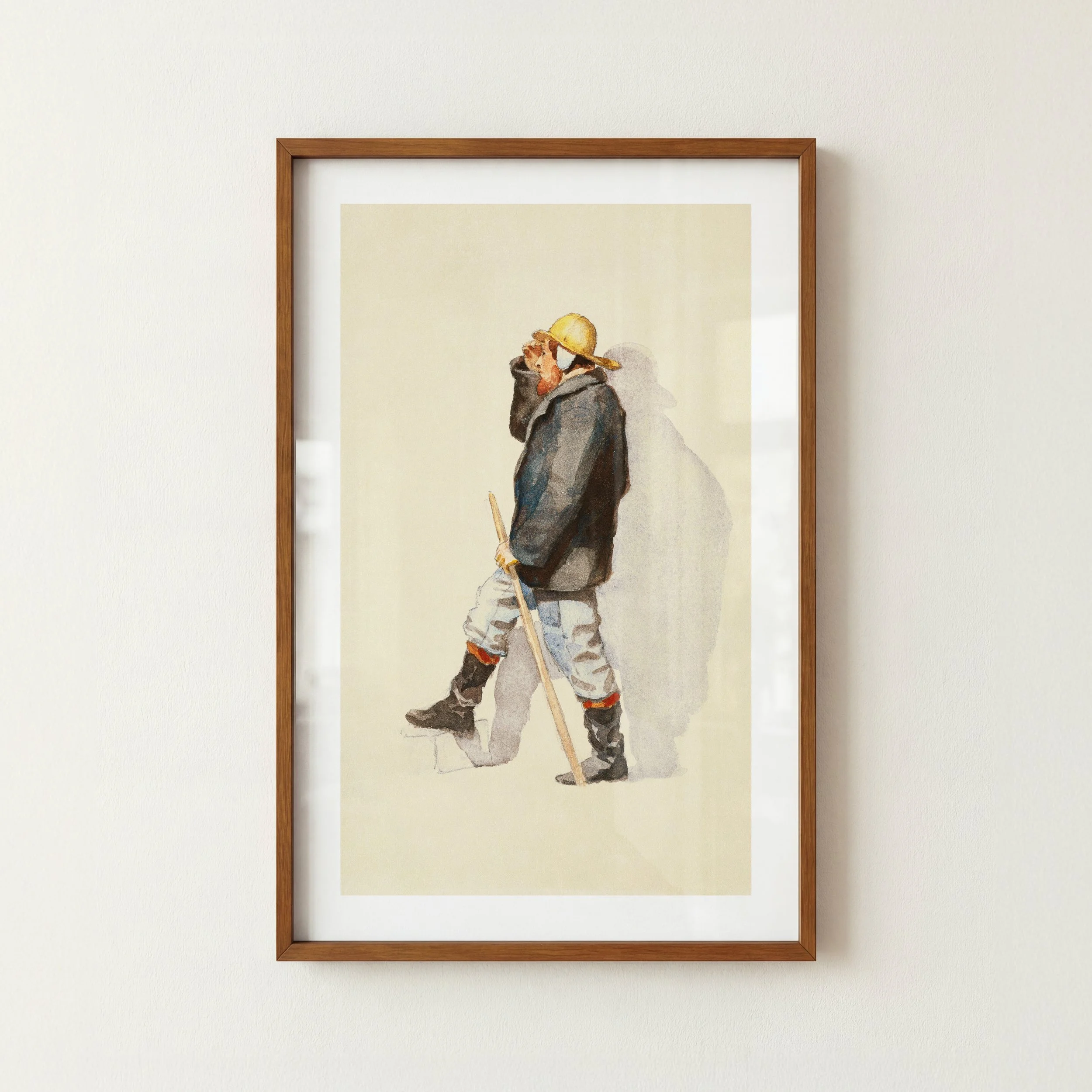 Old Fisherman Print - Retro Lake House Poster