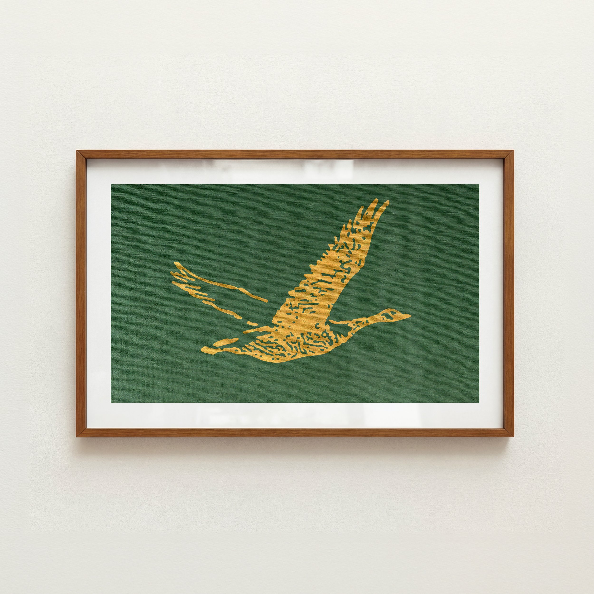 Flying Goose Print - Rustic Pennant Style Poster