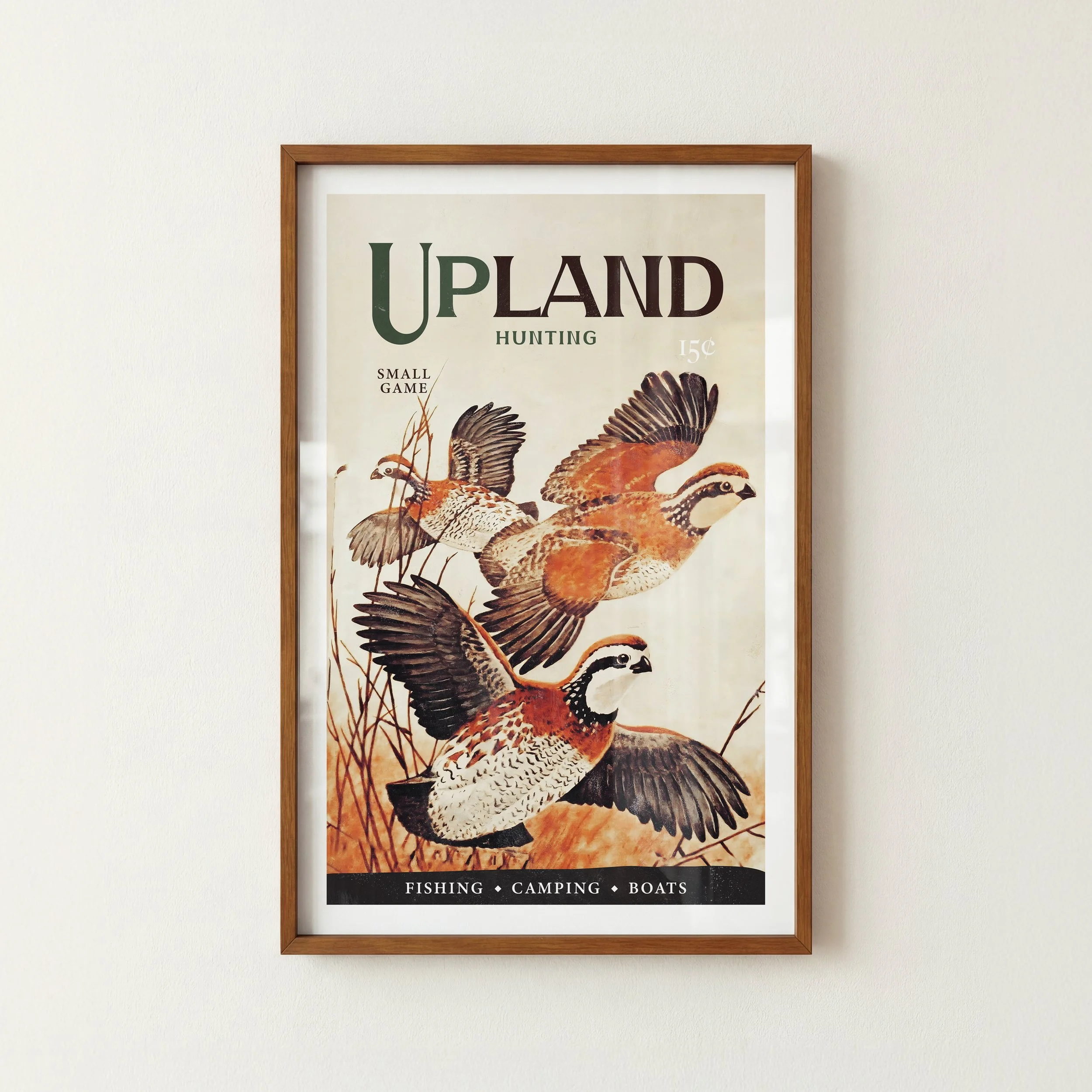Upland Quail Print - Retro Wildlife Poster