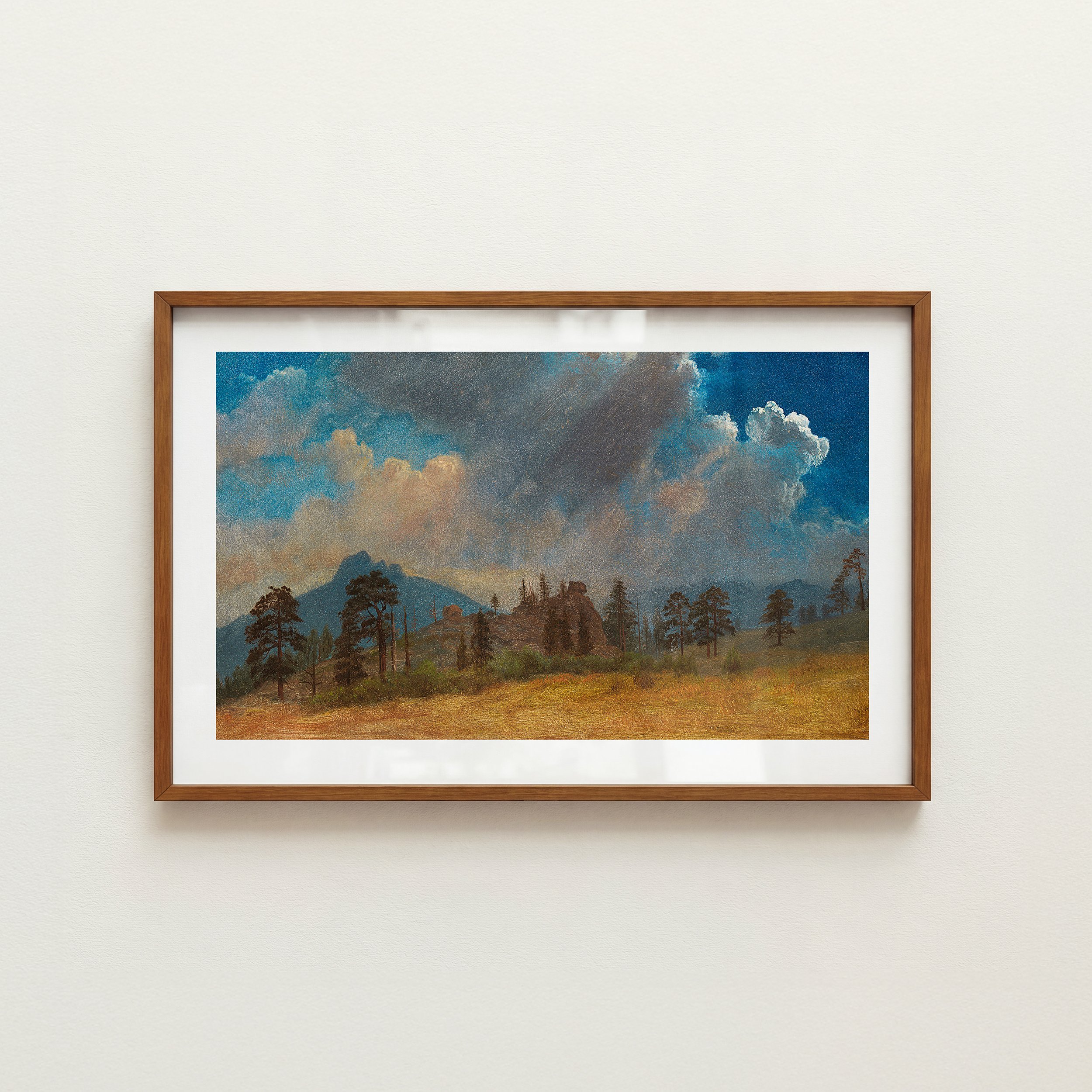 Fir Tree Storm Cloud Print - Rustic Lake House Poster