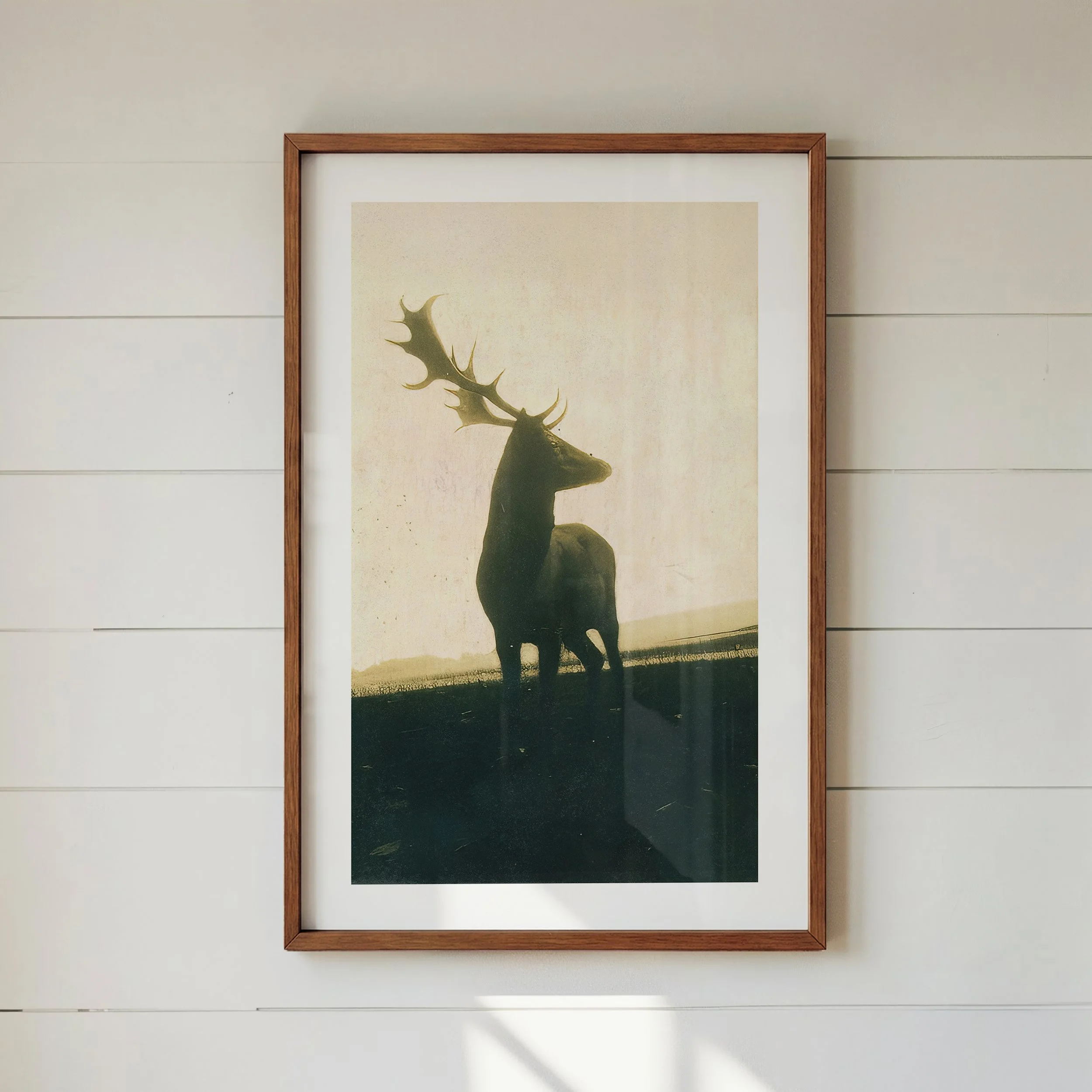 Old Rustic Deer Print - Retro Wildlife Poster