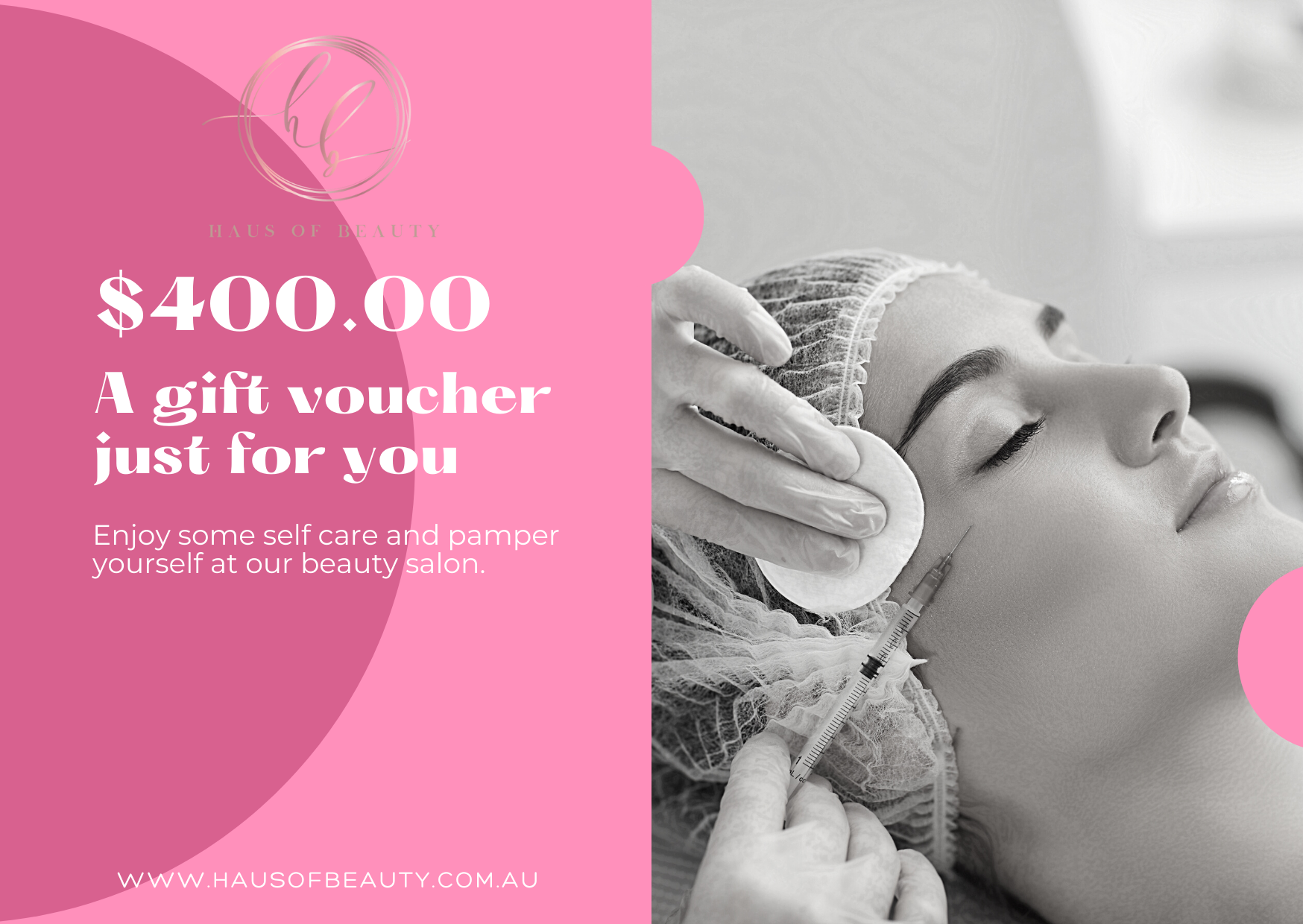 Haus Of Beauty gift voucher Waverley Sydney | $400 beauty treatment gift card