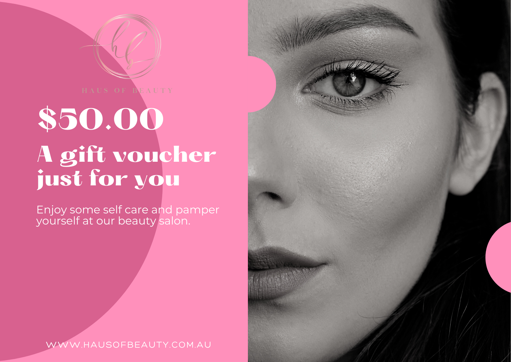 Haus Of Beauty gift voucher Waverley Sydney | $50 beauty treatment gift card