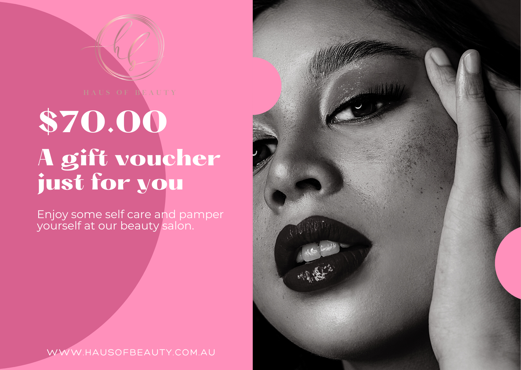 Haus Of Beauty gift voucher Waverley Sydney | $70 cosmetic tattoo gift card