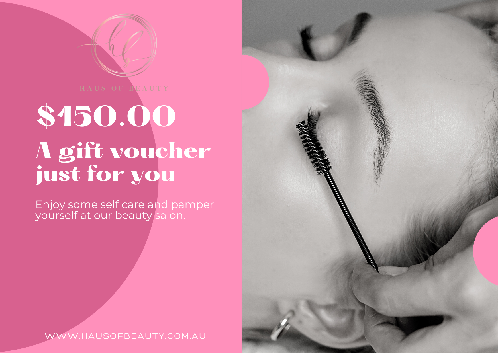 Haus Of Beauty gift voucher Bondi Junction Sydney | $150 lash treatment gift card