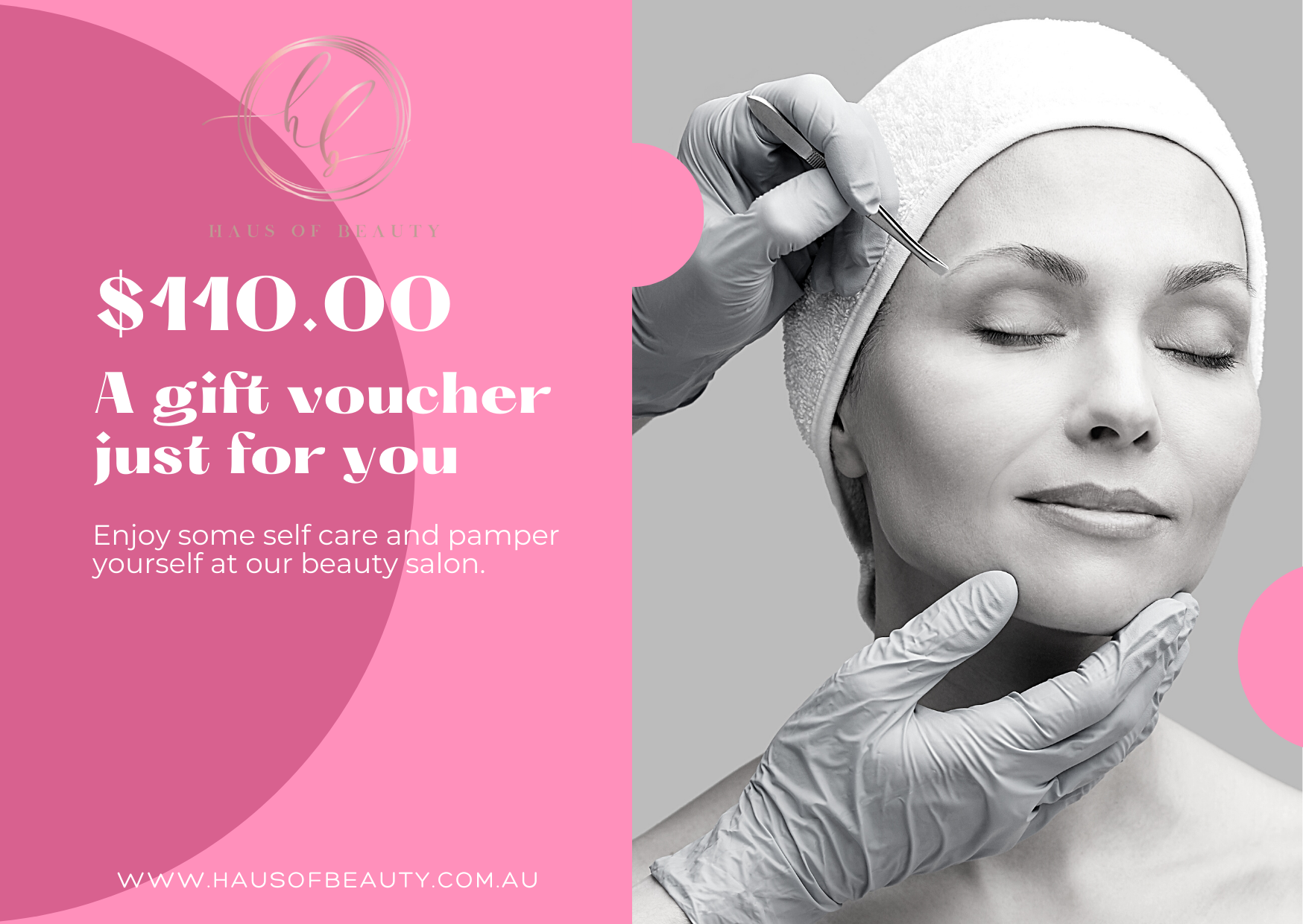 Haus Of Beauty gift voucher Randwick Sydney | $110 facial treatment gift card