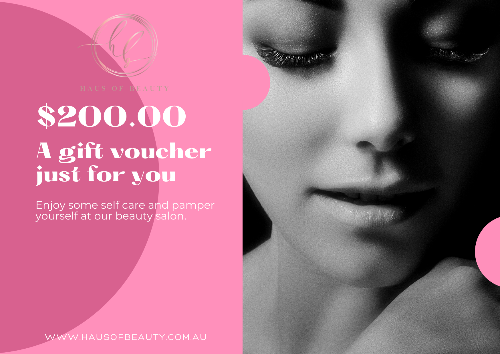 Haus Of Beauty gift voucher Bondi Sydney | $200 skin treatment gift card