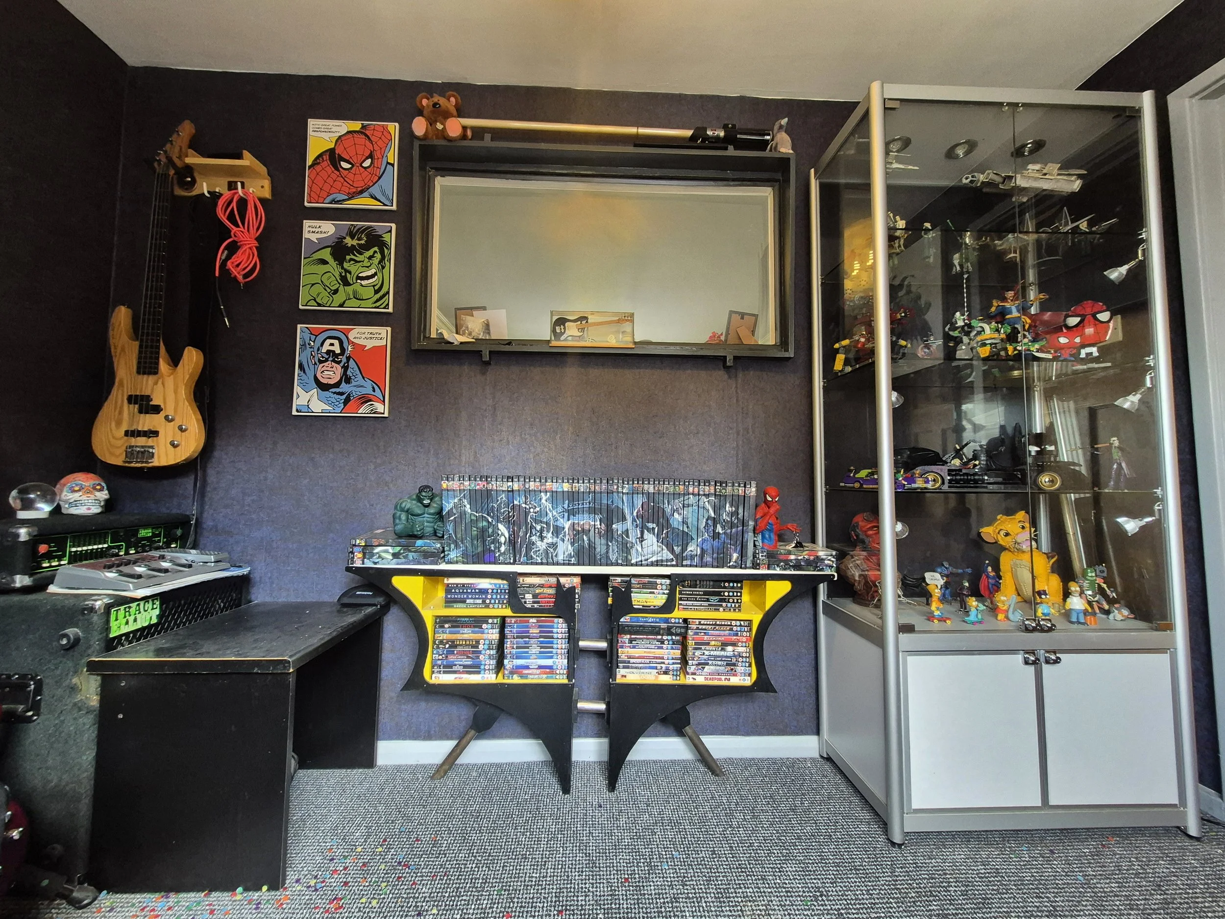 Product had to fit a specific space and set of dimensions whilst still housing his comics and DVD's.