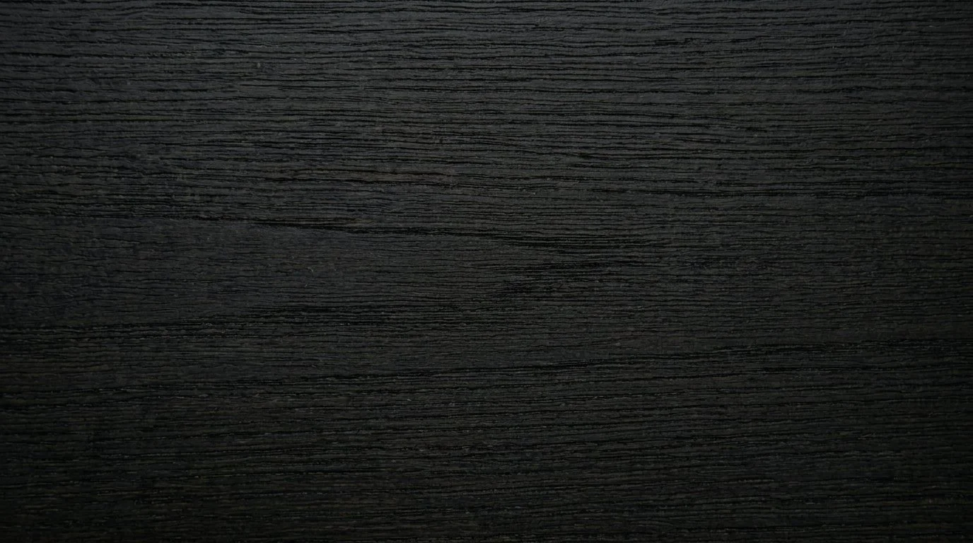Close-up of black textured wood surface.
