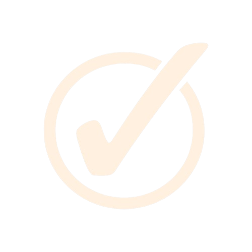 White checkmark inside a circle on a black background.