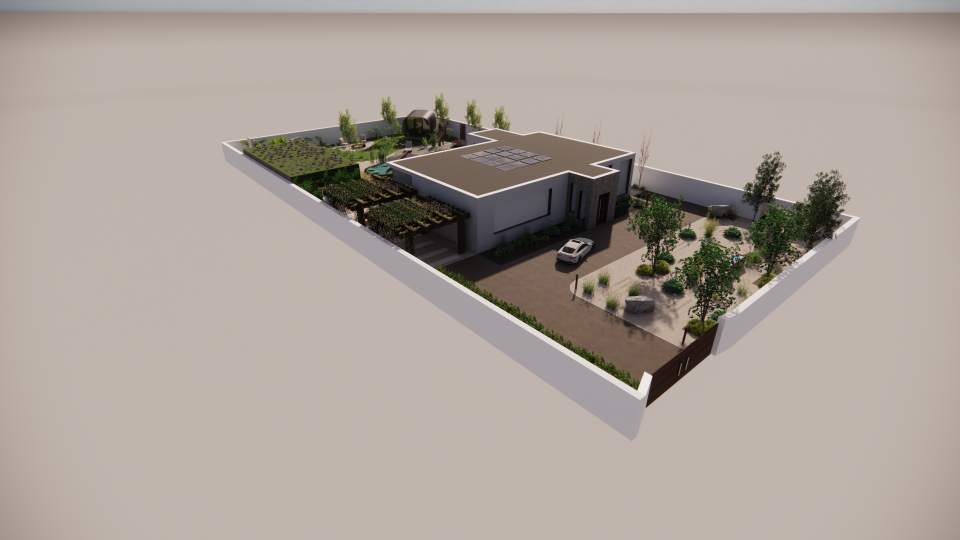 3D Concept - Isometric view - Front Garden.