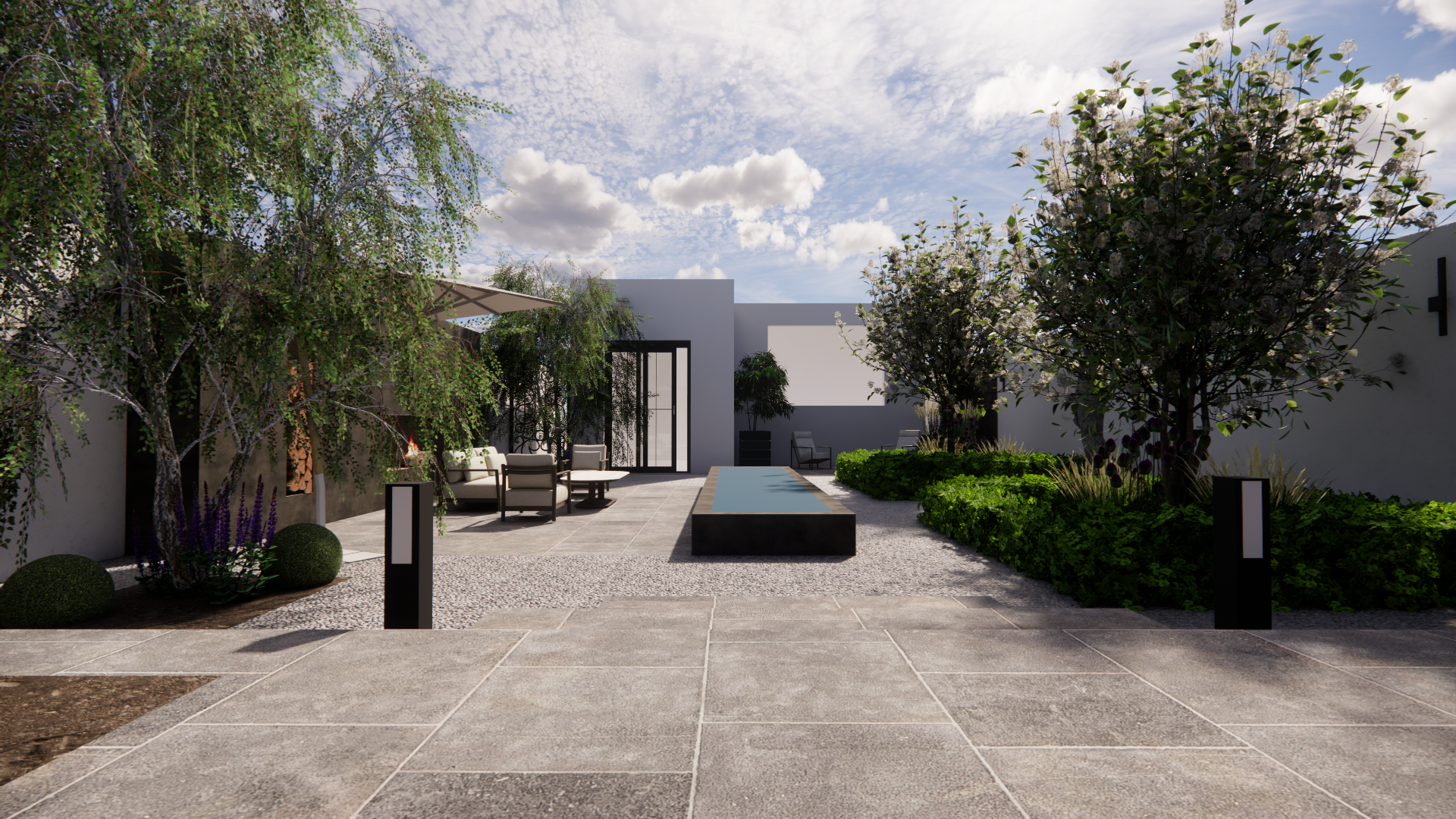 3D Concept plan - Elevation from rear of garden.