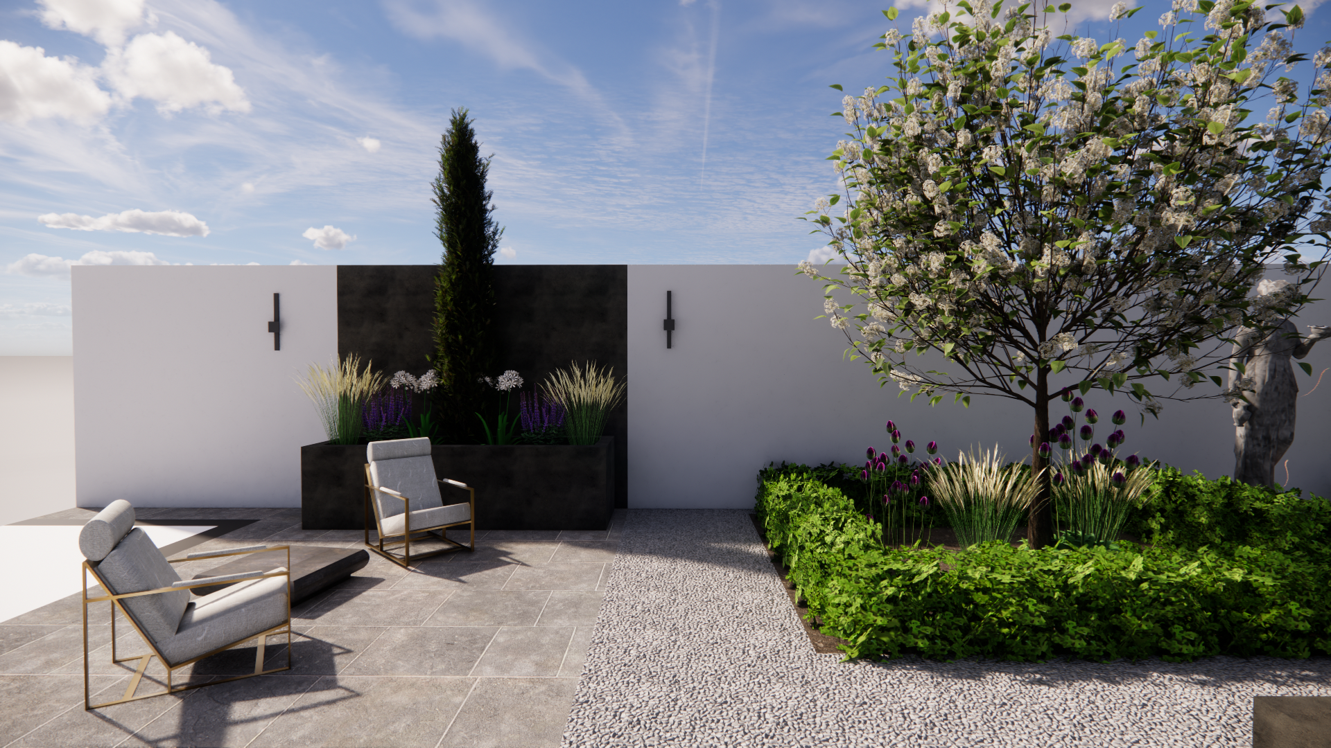 3D Concept plan - Patio area.