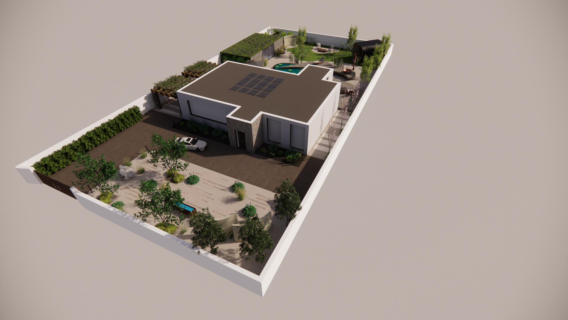 3D Concept - Isometric view - Front Garden.