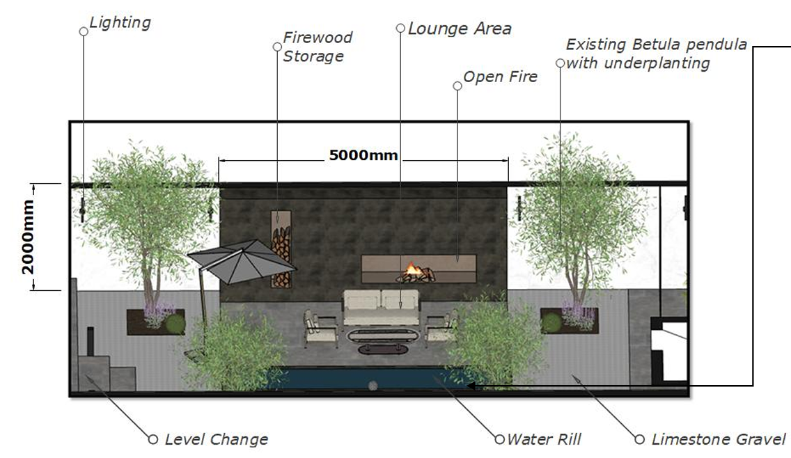 Annotated concept plan - East facing.