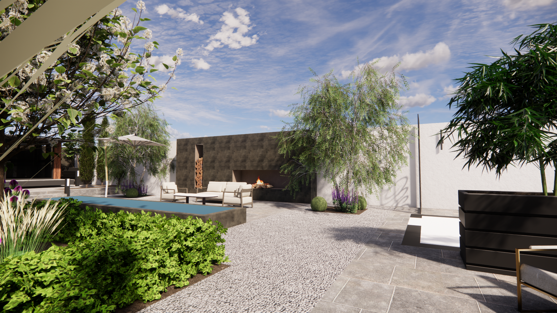 3D Concept plan - View from patio area.