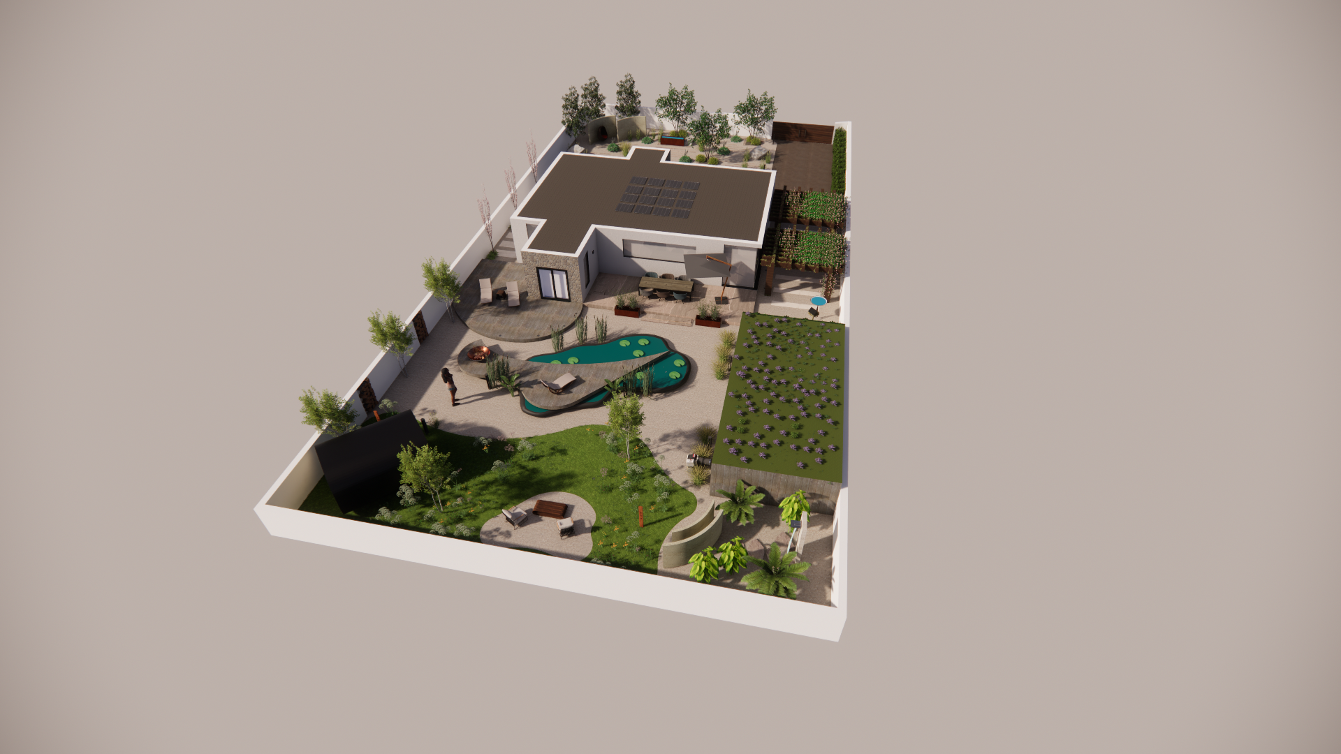 3D Concept - Isometric view - Rear Garden.