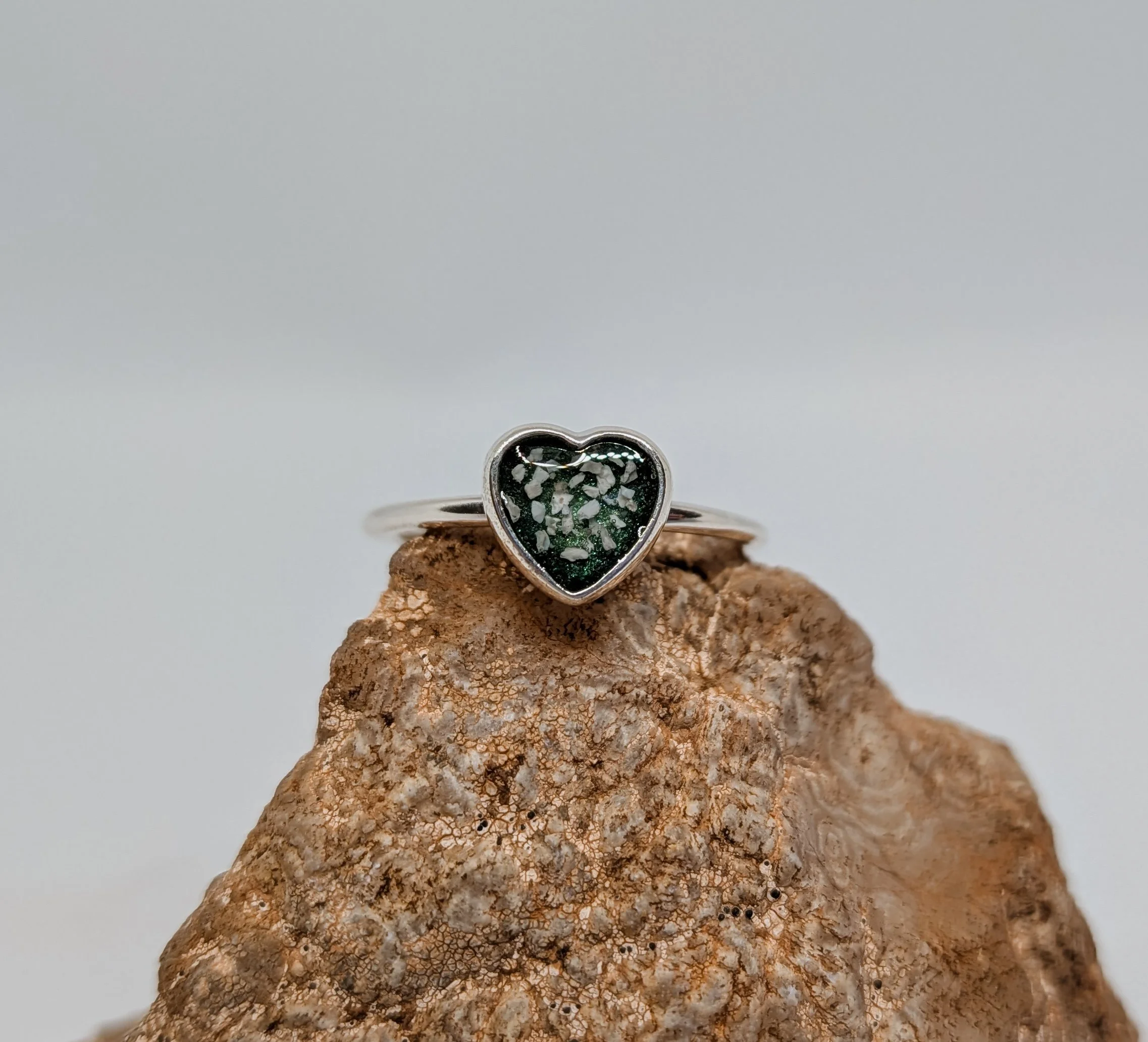 Amorino- "Little Treasure" Memorial Heart Shaped Sterling Silver Ring