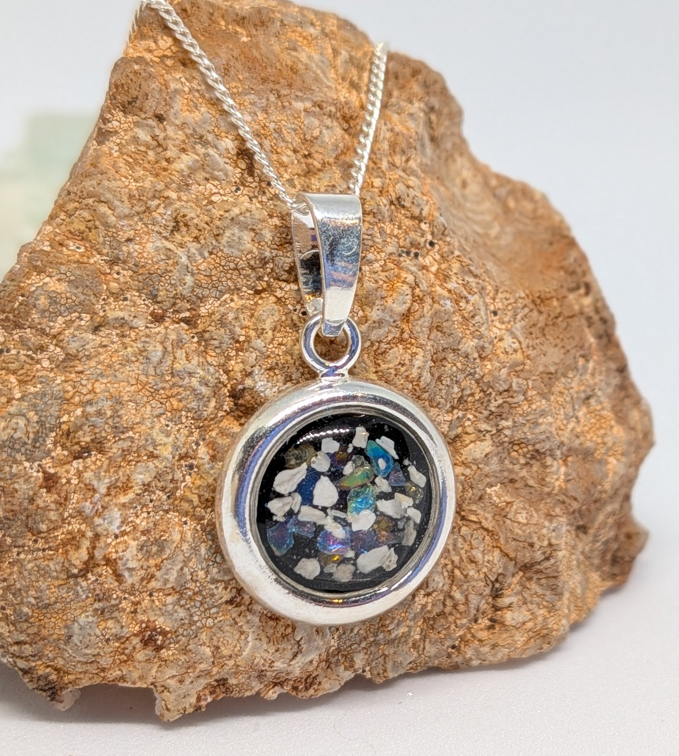 Veridia- Solid Silver Memorial Pendant On Sterling Silver Chain
