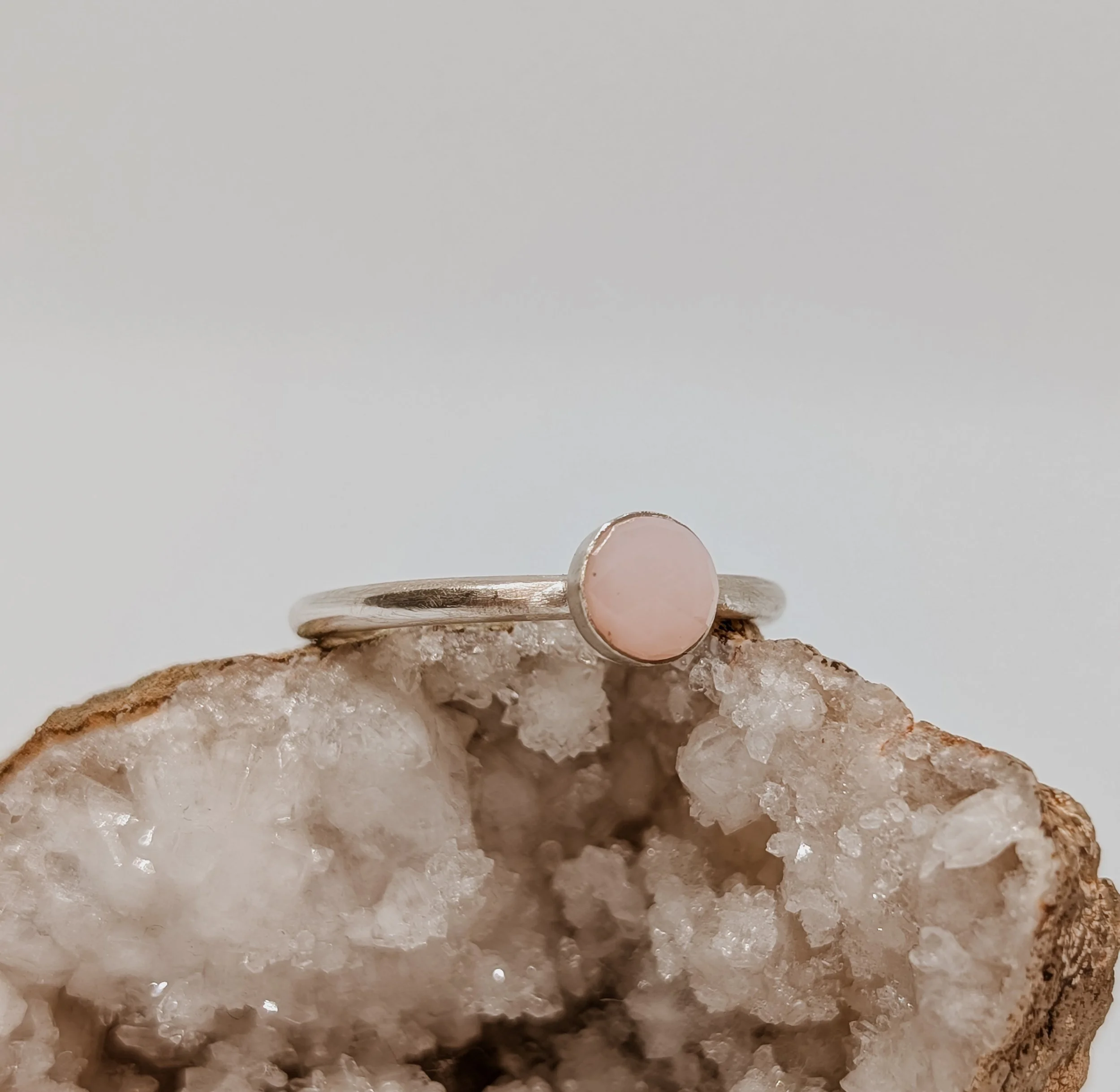The Gemstone collection- Sterling silver rose cut gemstone ring