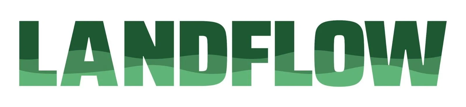Der Text 'LANDFLOW' in grüner Schrift mit Farbverlauf