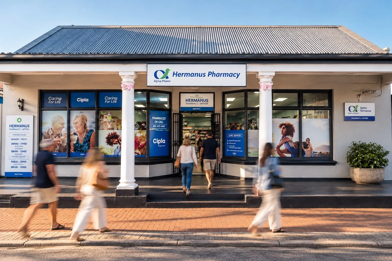 There&rsquo;s always someone coming in, someone popping past for a quick question, or a familiar face stopping by to say hello.

That&rsquo;s what we love about Hermanus Pharmacy. Being part of a community where we get to know our customers and their