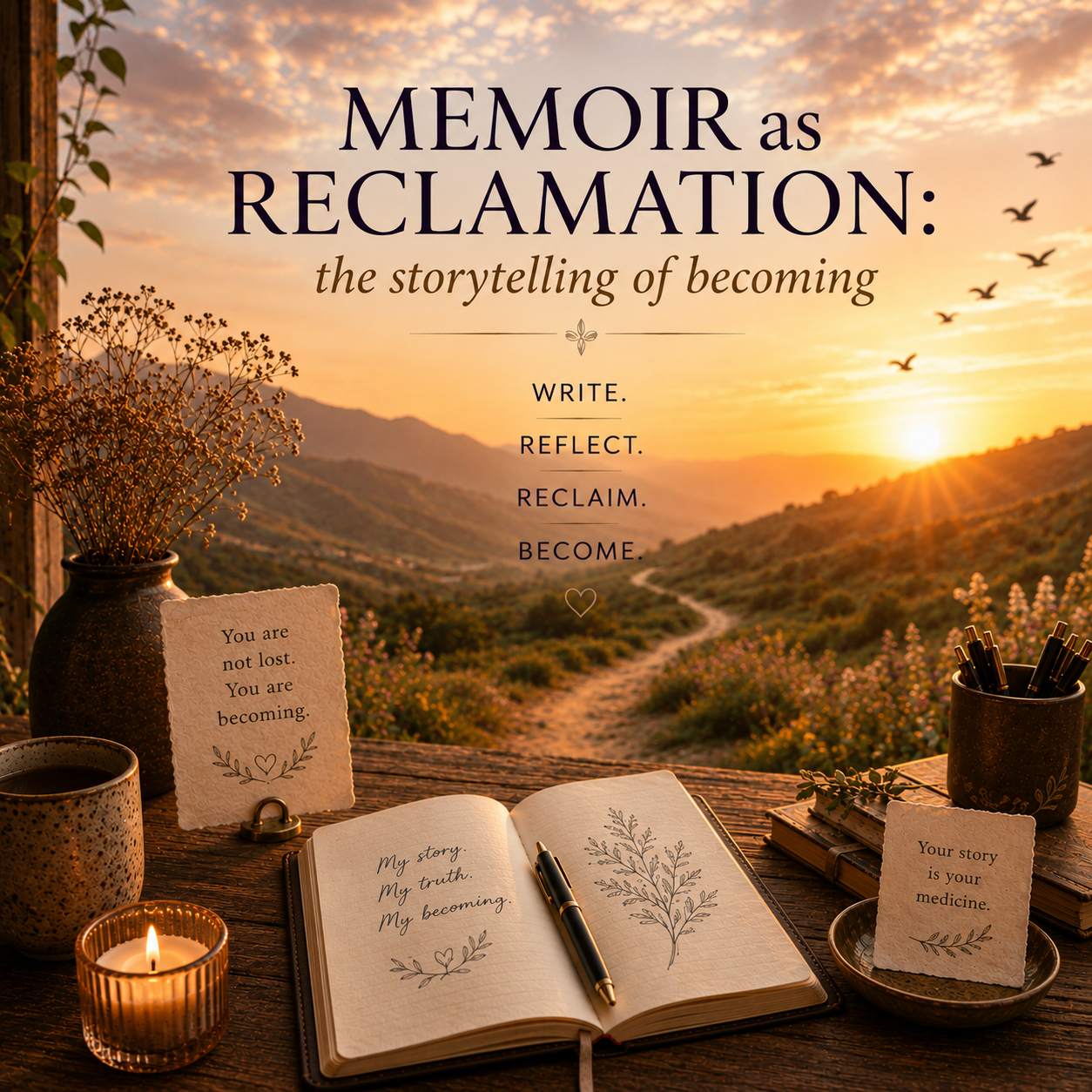 Logo for Memoir as Reclamation, workshops that blend memoir and becoming