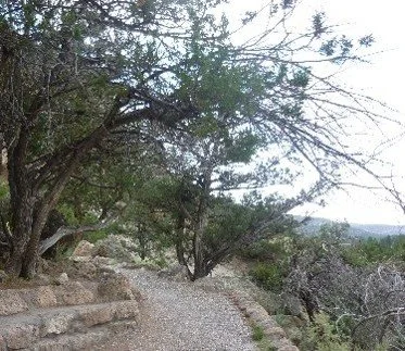 Contemplative photo by Gretchen Martens of a path in Bandelier National Monument, New Mexico, speaking to her becoming, reinvention, uncertainty, journeying