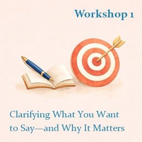 Logo for Your Book as Strategy: Workshop 1, clarifying what you want to say and why it matters, in partnership with Village of Care Press