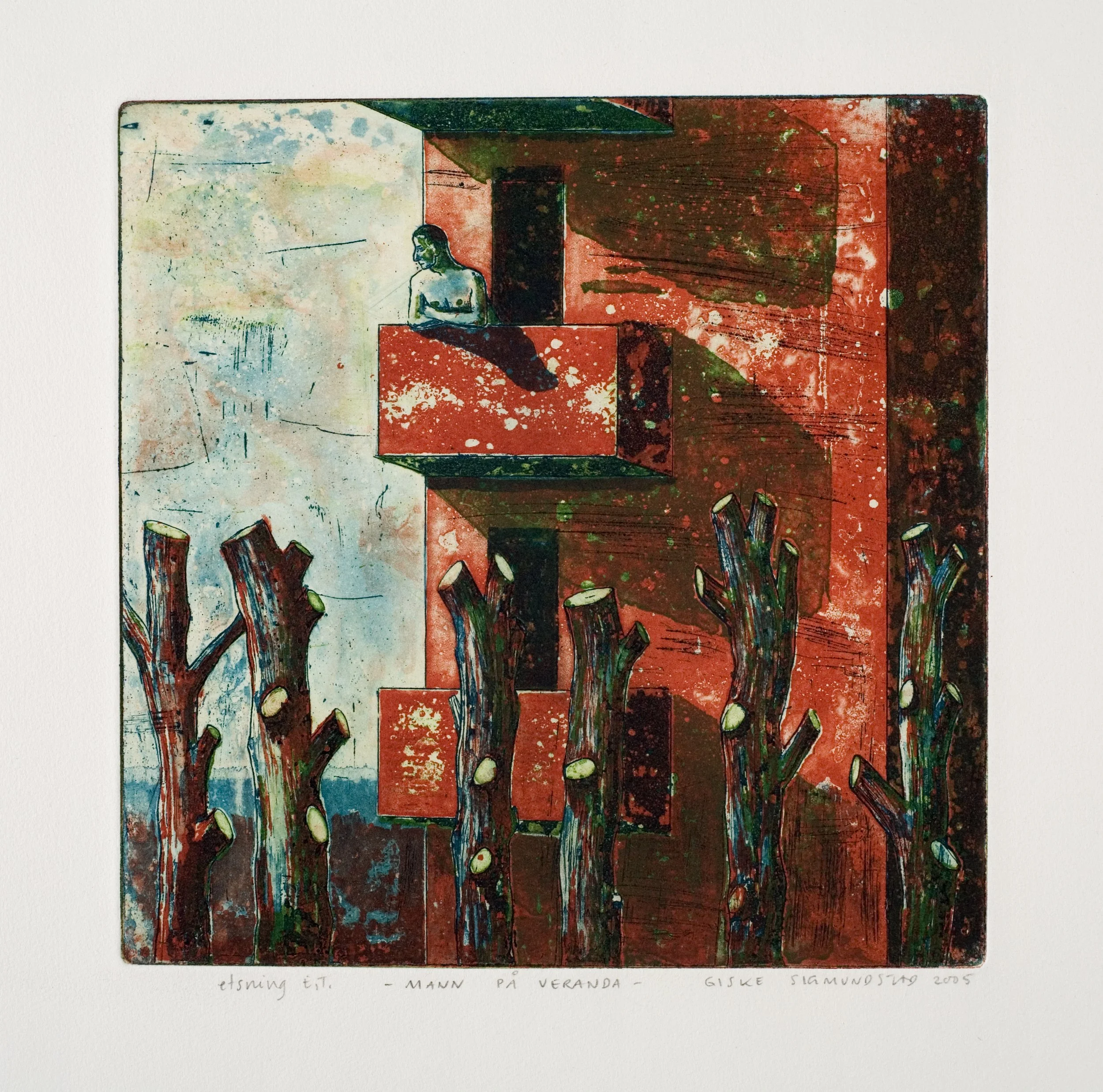 Mann på veranda:Man on a Veranda - etching, 2005, 24x23cm.jpg