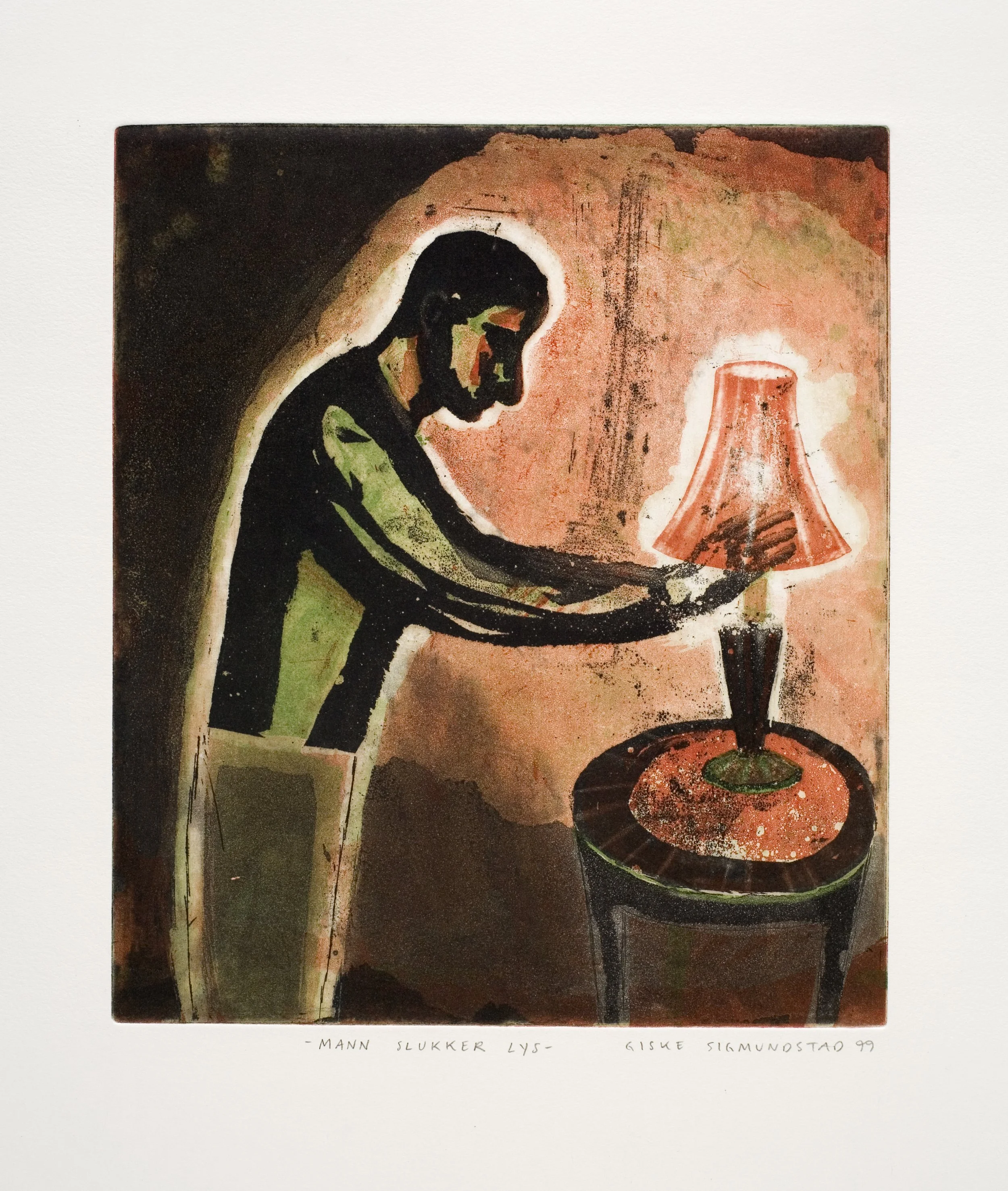 Mann slukker lys:Man Putting Out The Light - etching, 1999, 26x23cm.jpg